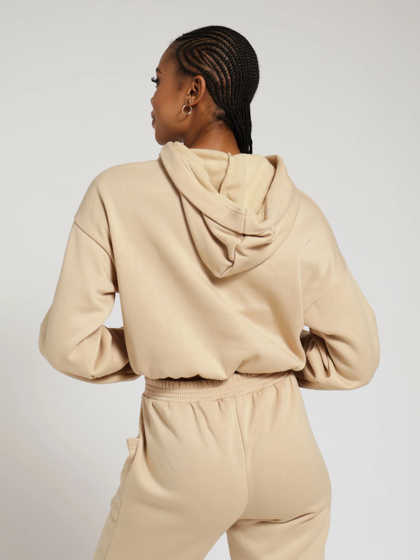 Button Detail Hoody - Caramel - Image 3