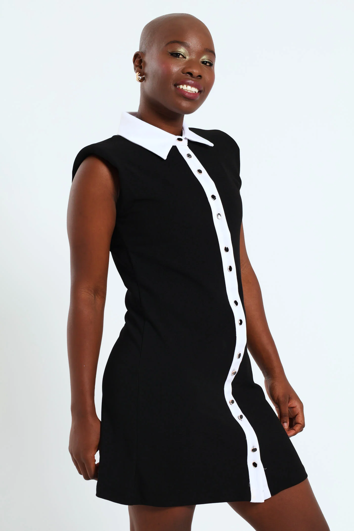 Button Down Dress - Black/White - Image 4