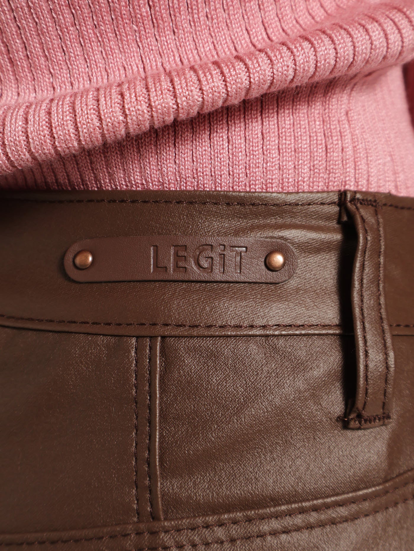 Button Pocket Skinny Jean - Mocha - Image 5