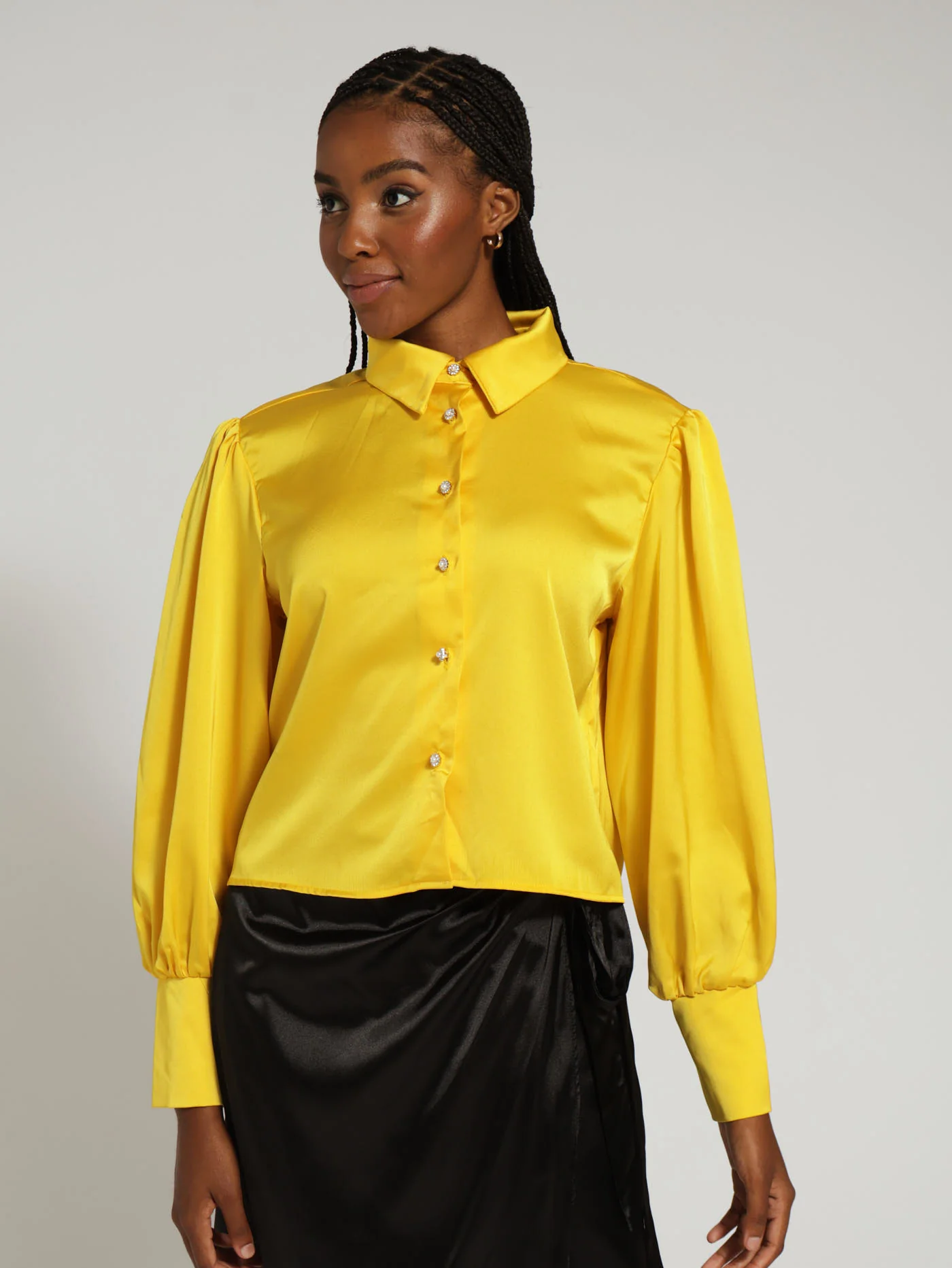 Button Through Cuff Shirt - Mustard