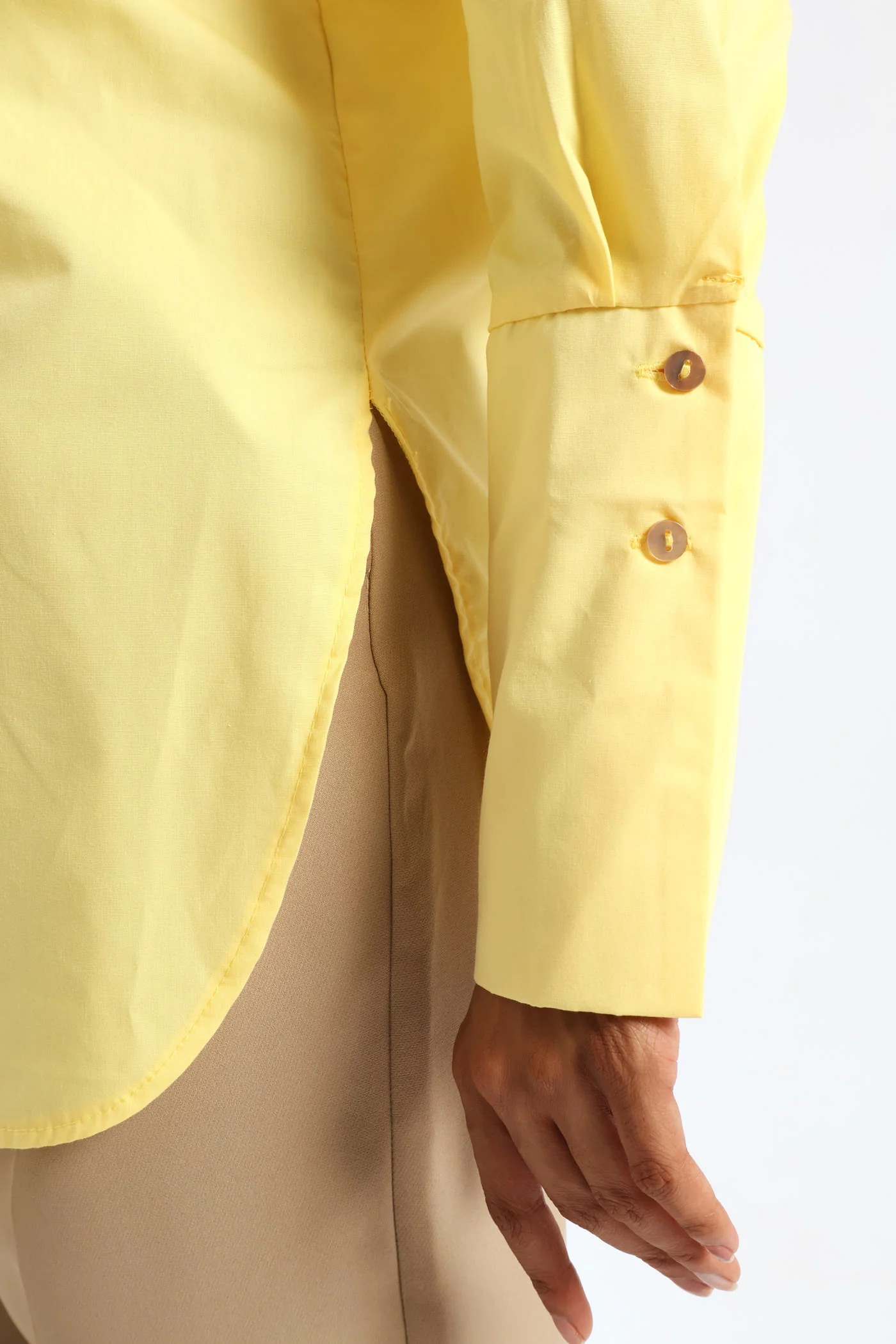 Button Through Oversized Shirt - Yellow - Image 2