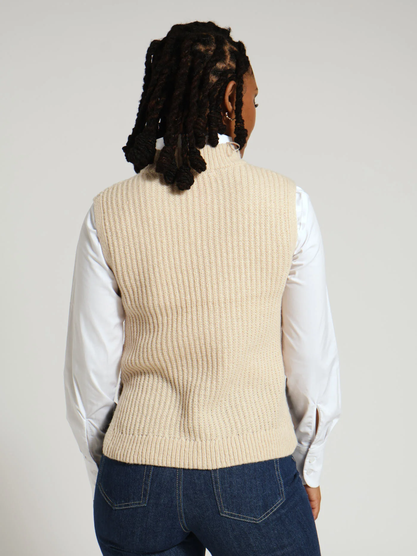 Cable Knit Pullover - Beige - Image 3