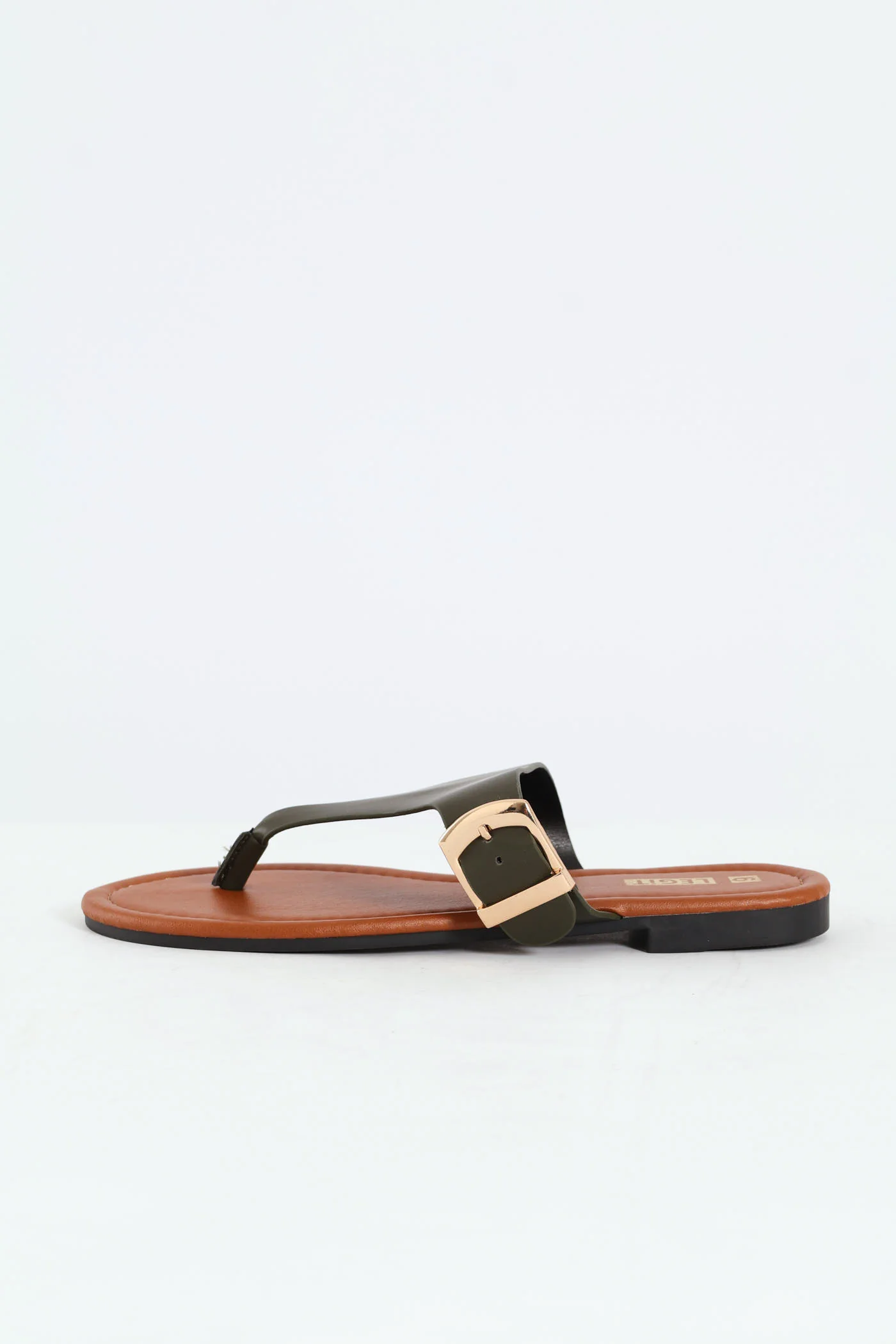 Caged Push In Thong Sandal - Fatigue