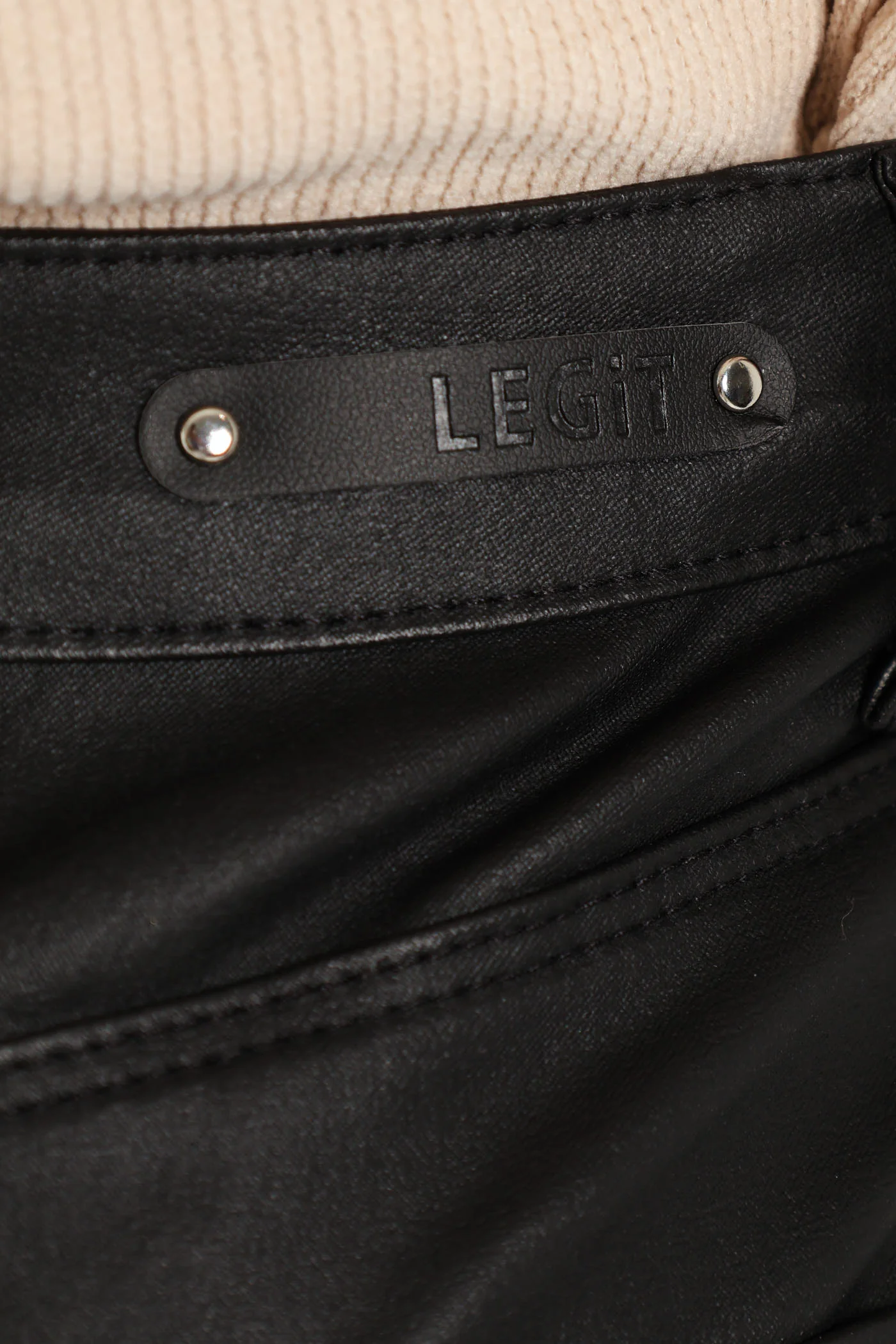 Cargo Coated Straight Leg Jean - Black - Image 5