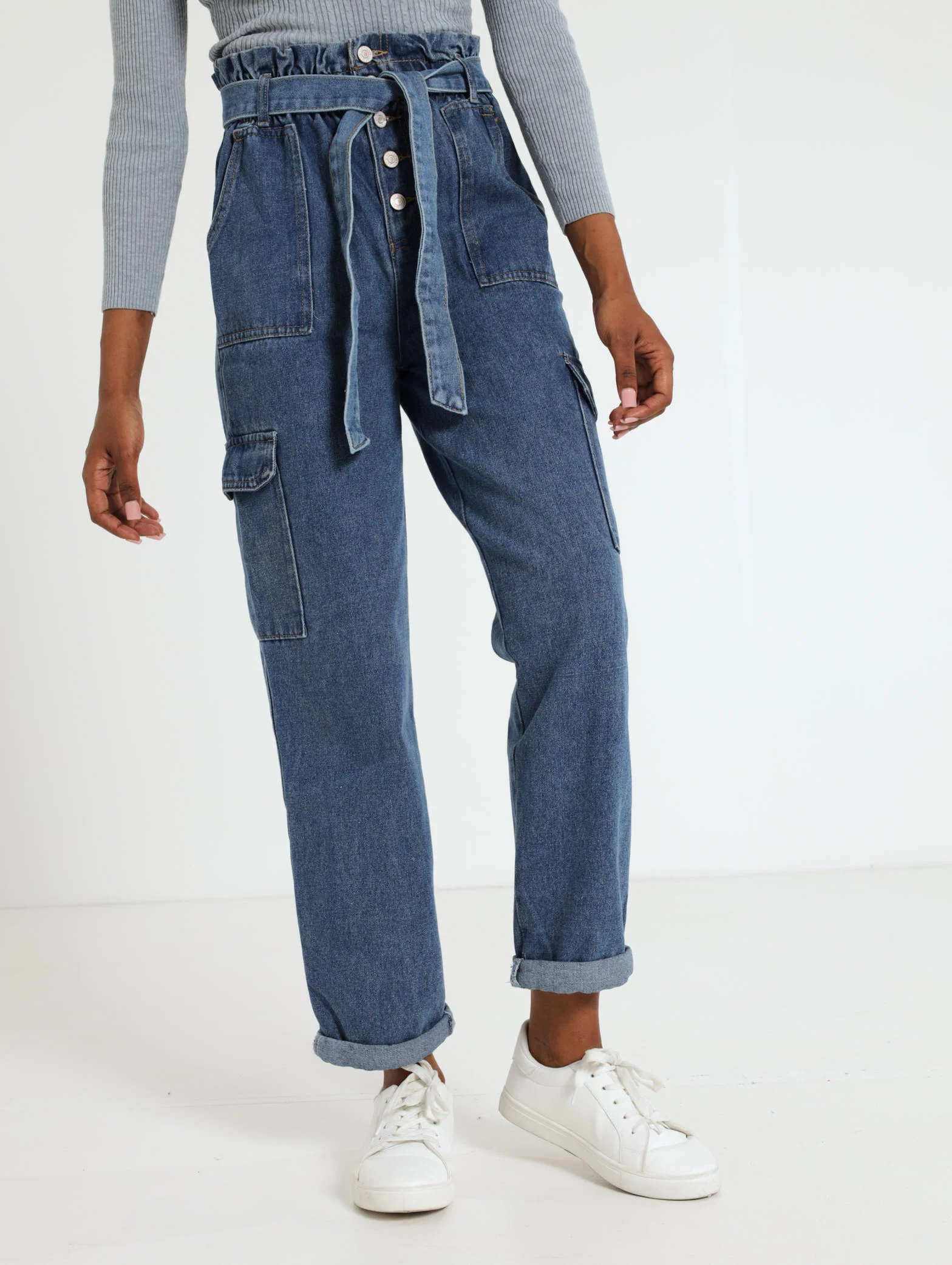 Cargo Pocket Belted Jean