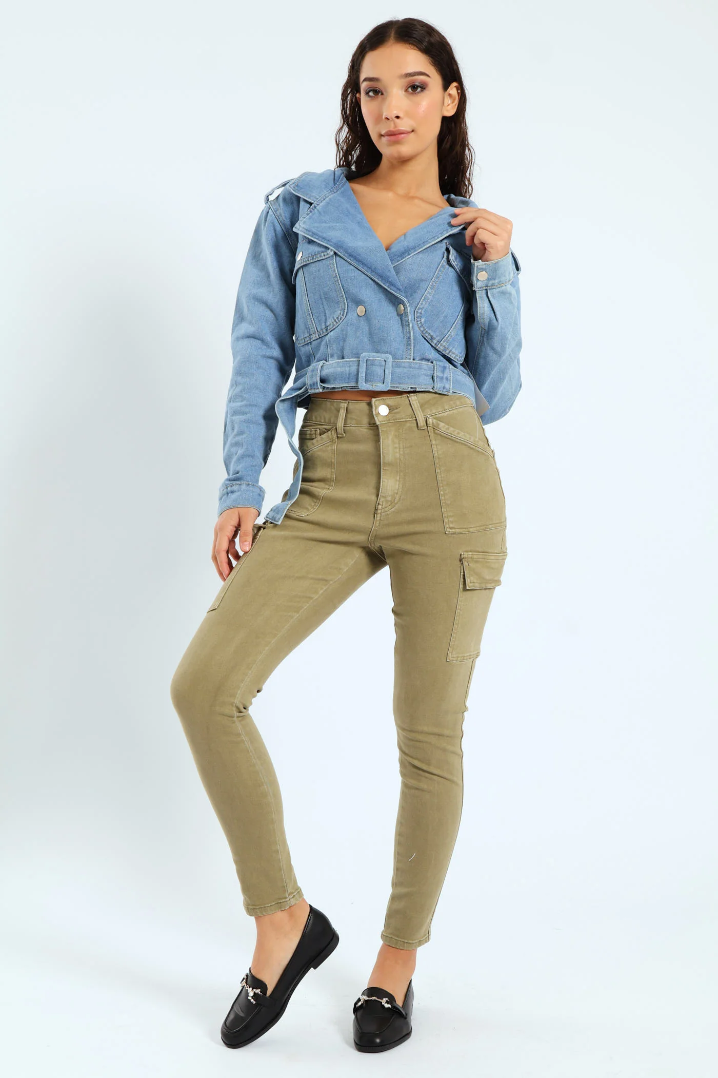 Cargo Pocket Skinny Jean - Fatigue - Image 2