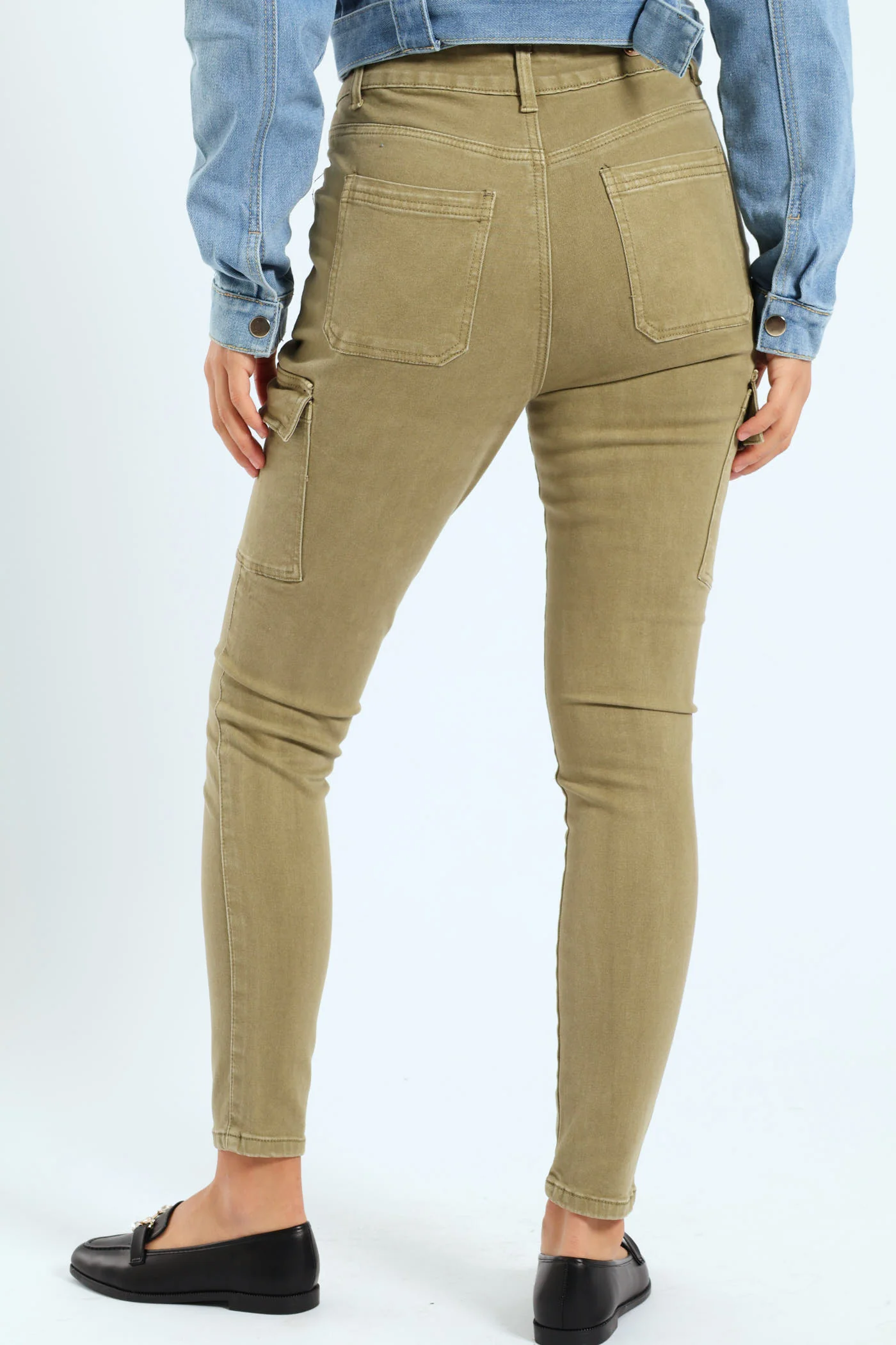 Cargo Pocket Skinny Jean - Fatigue - Image 3