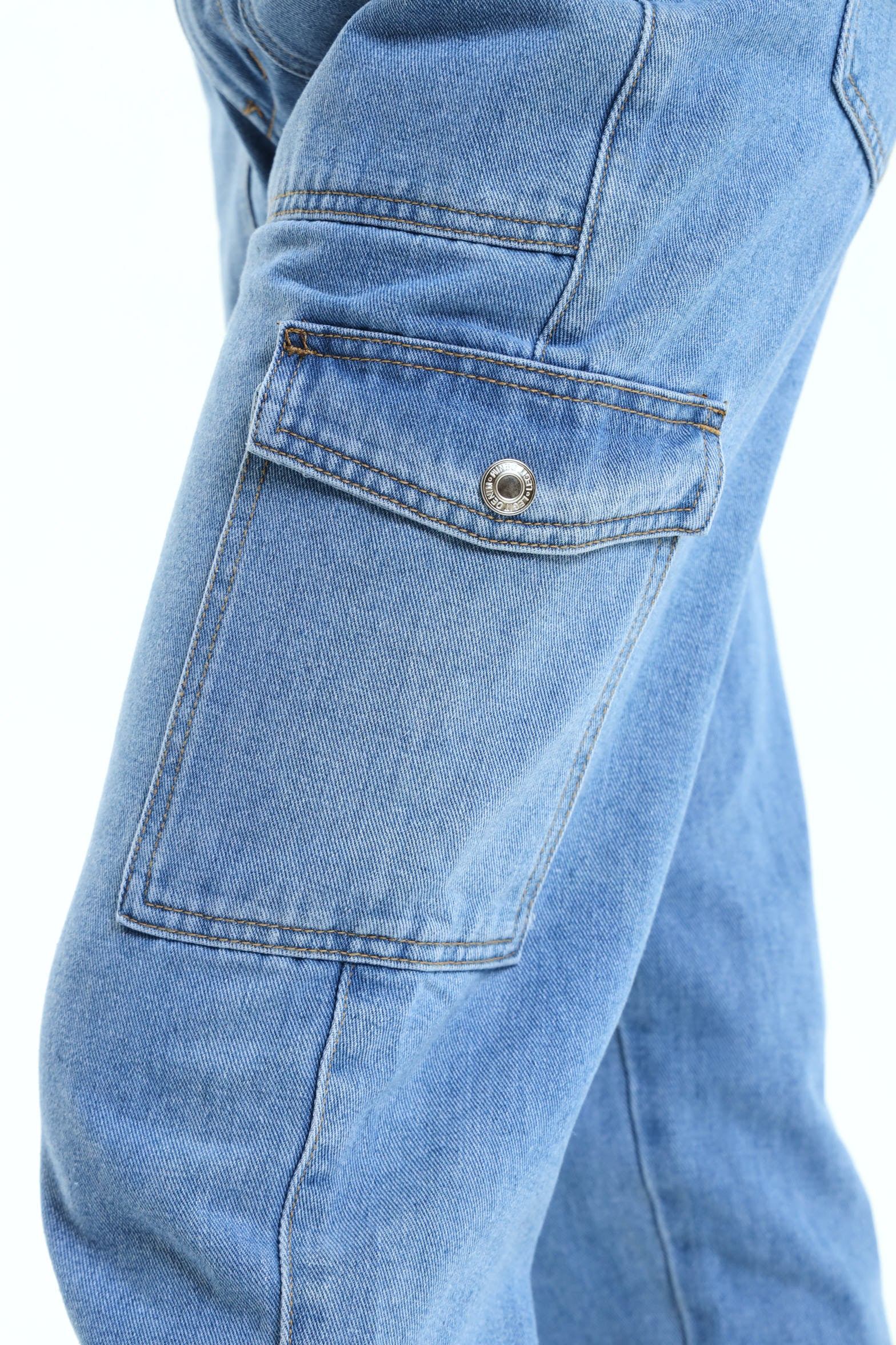Cargo Straight Leg Jean - Stonewash - Image 5