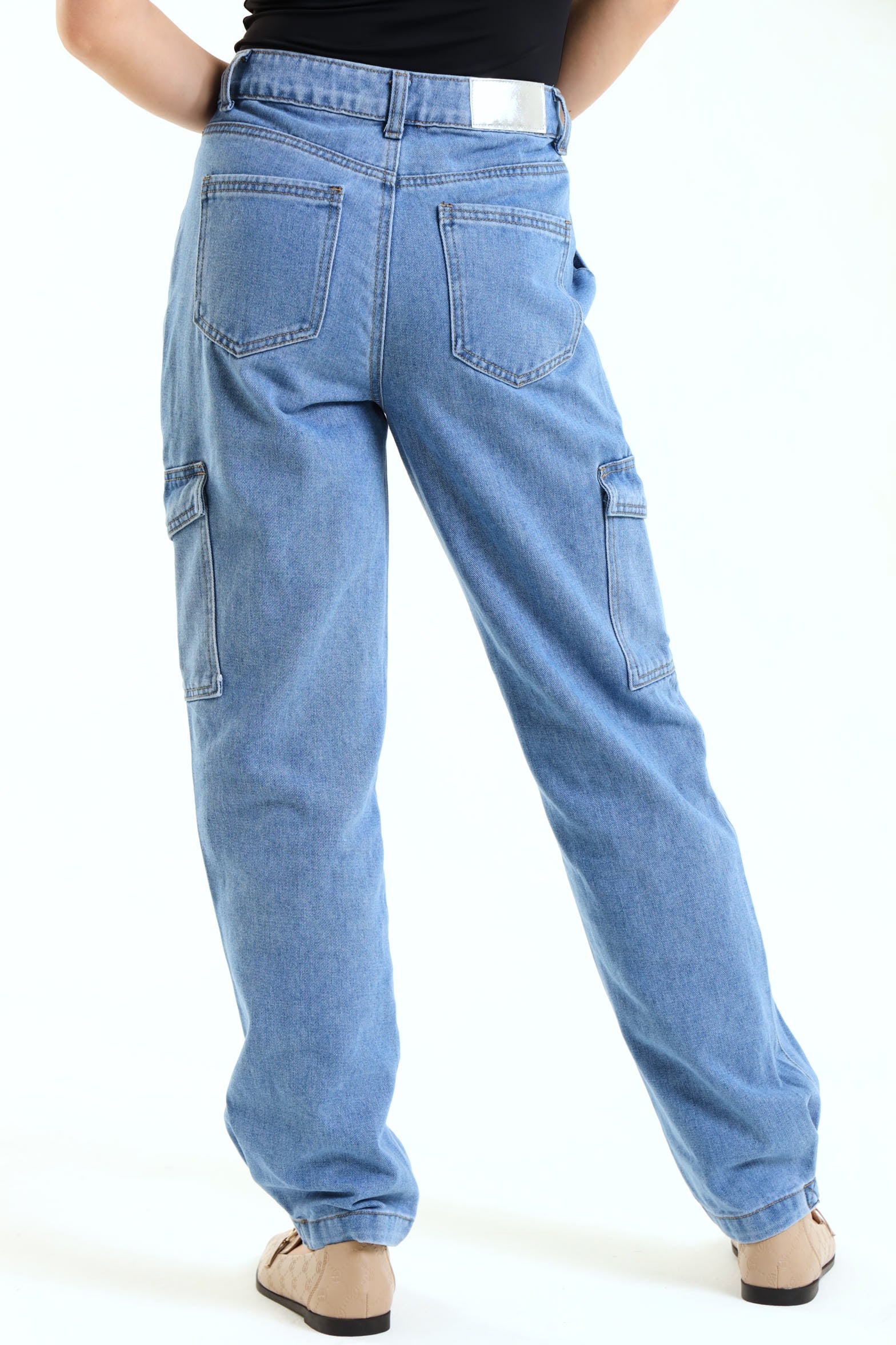 Cargo Straight Leg Jean - Stonewash - Image 8