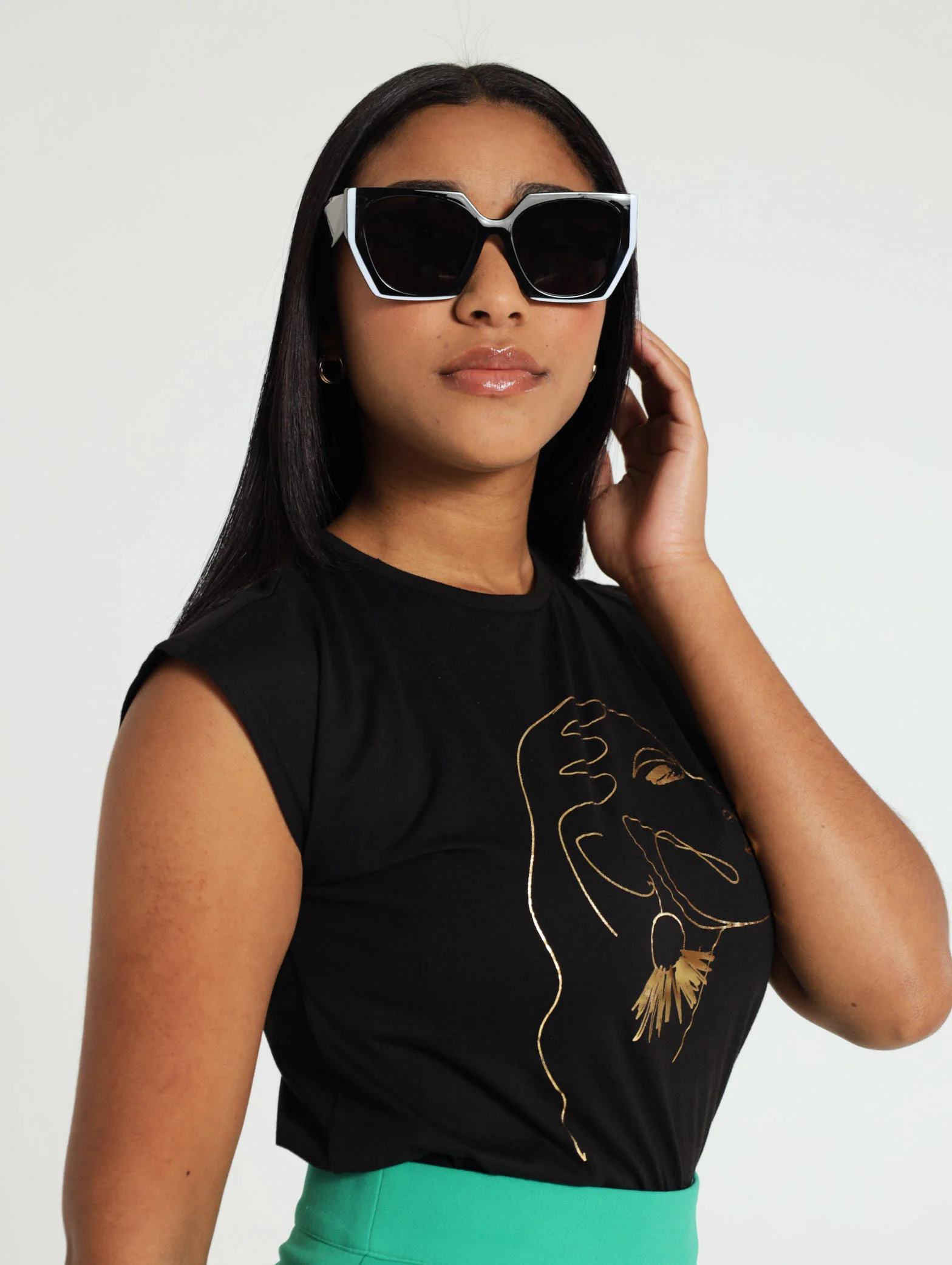 Cat Eye 2 Tone Sunglasses