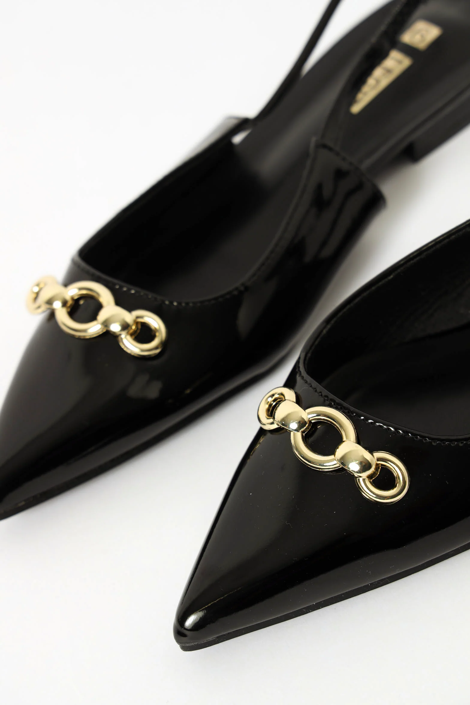 Chain Detail Slingback Pump  - Black - Image 2