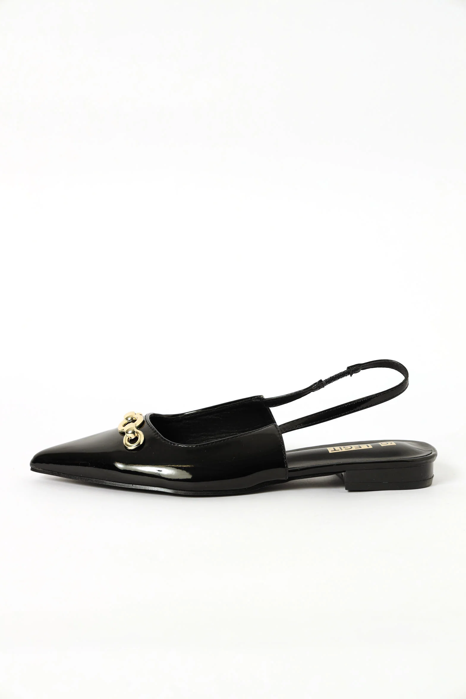 Chain Detail Slingback Pump  - Black - Image 3