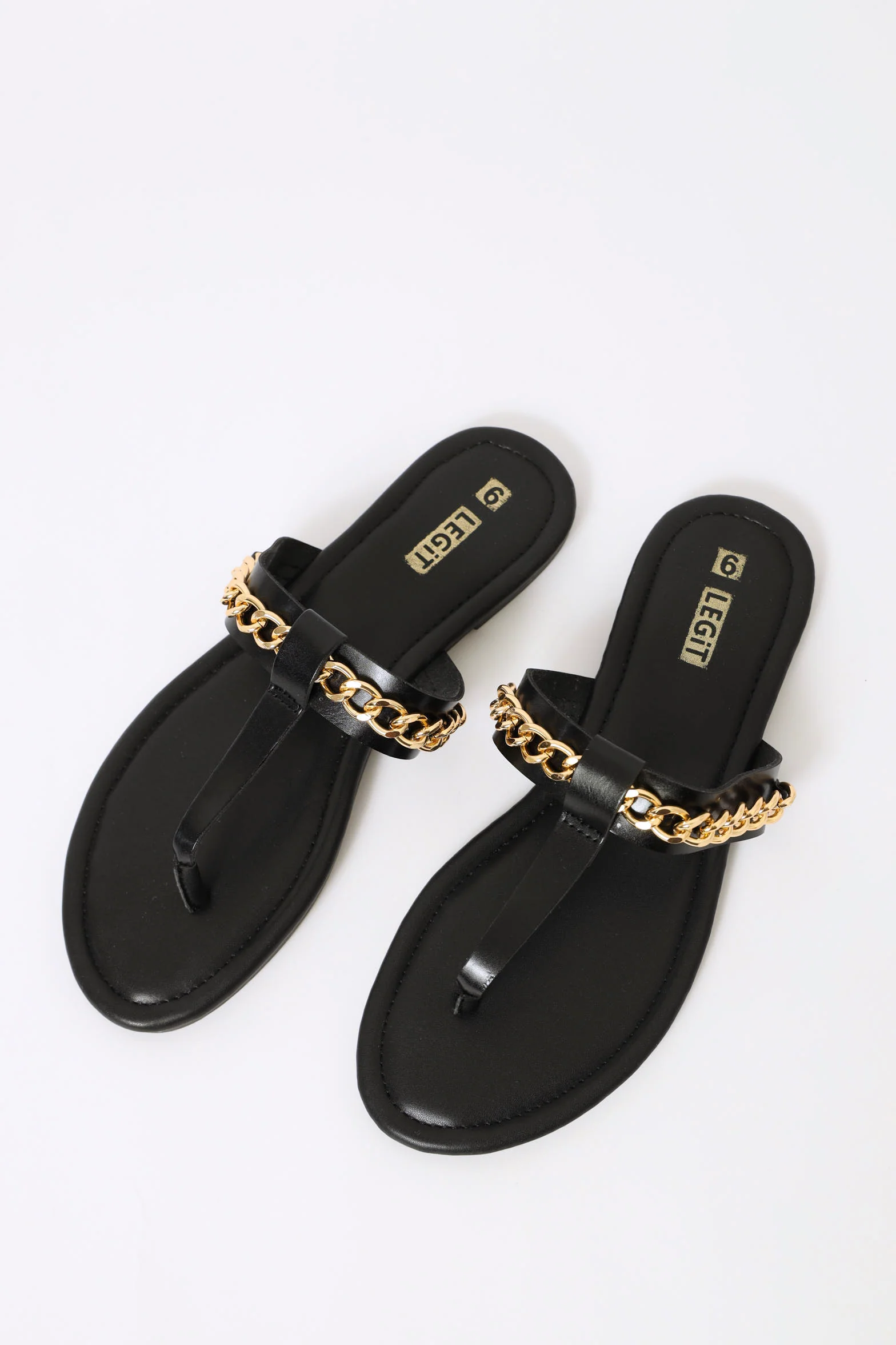 Chain Embellished Sandal - Black