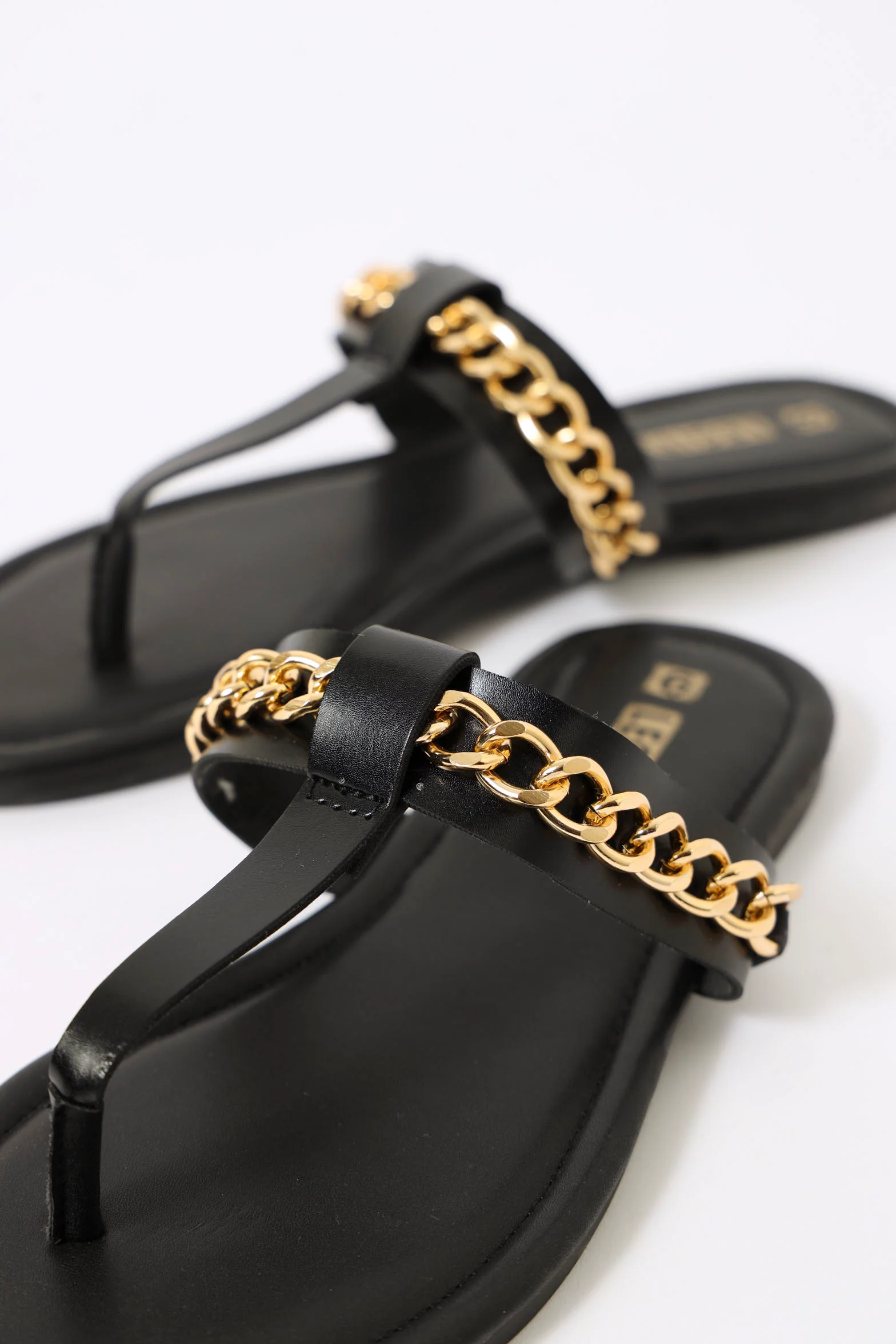Chain Embellished Sandal - Black - Image 2