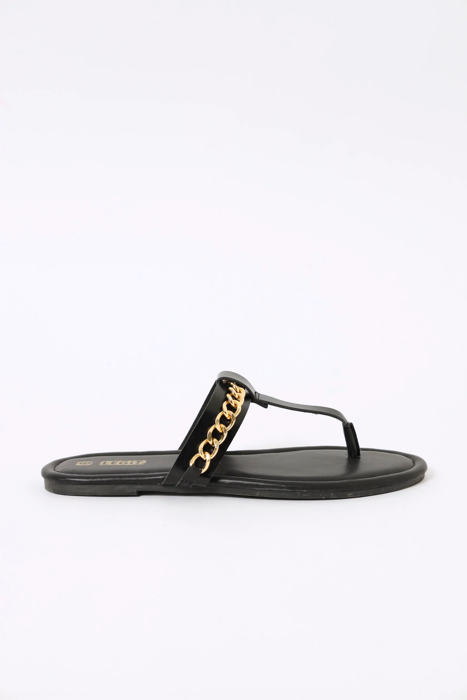 Chain Embellished Sandal - Black - Image 3
