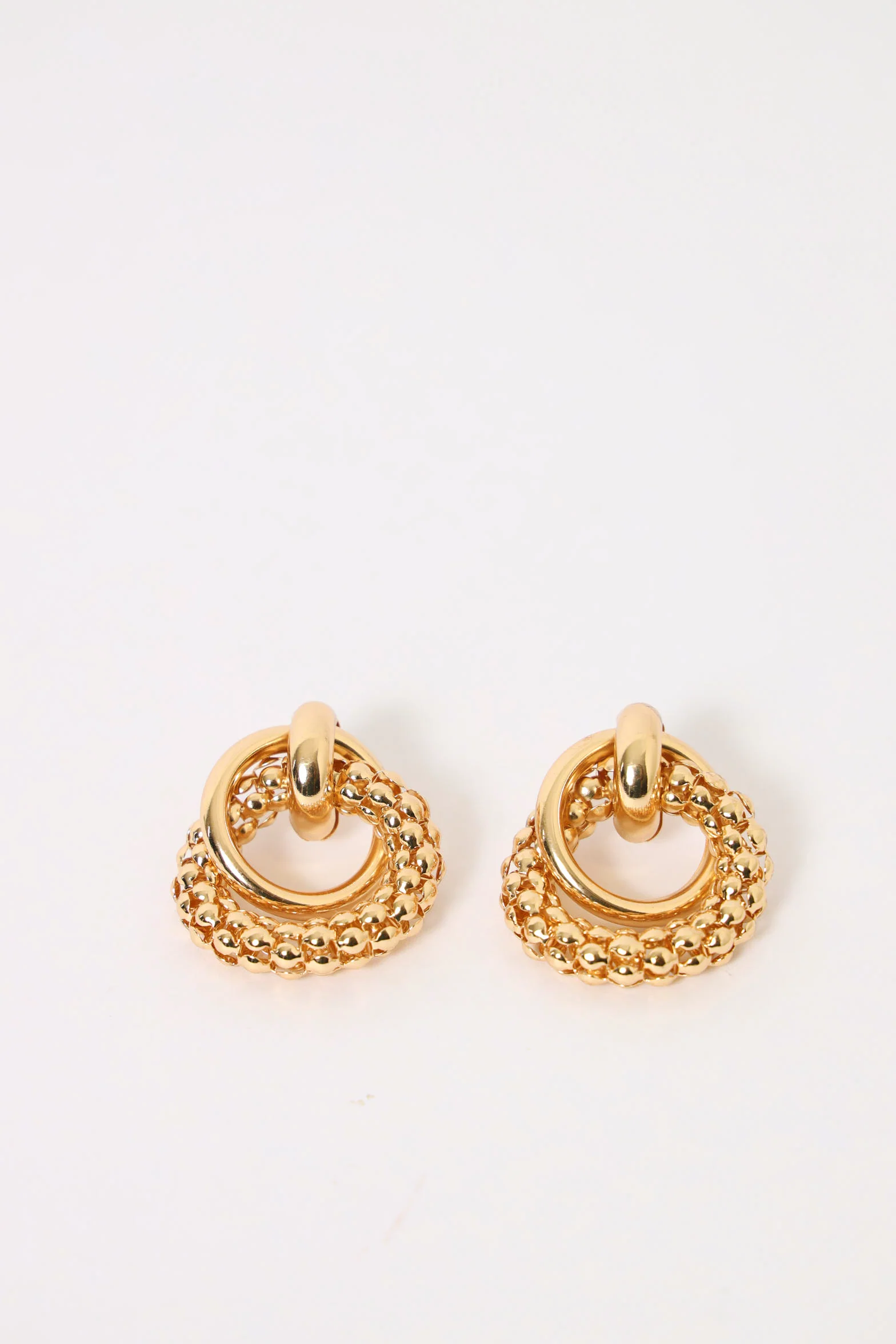 Chain Interloop Statement Earrings - Gold - Image 2