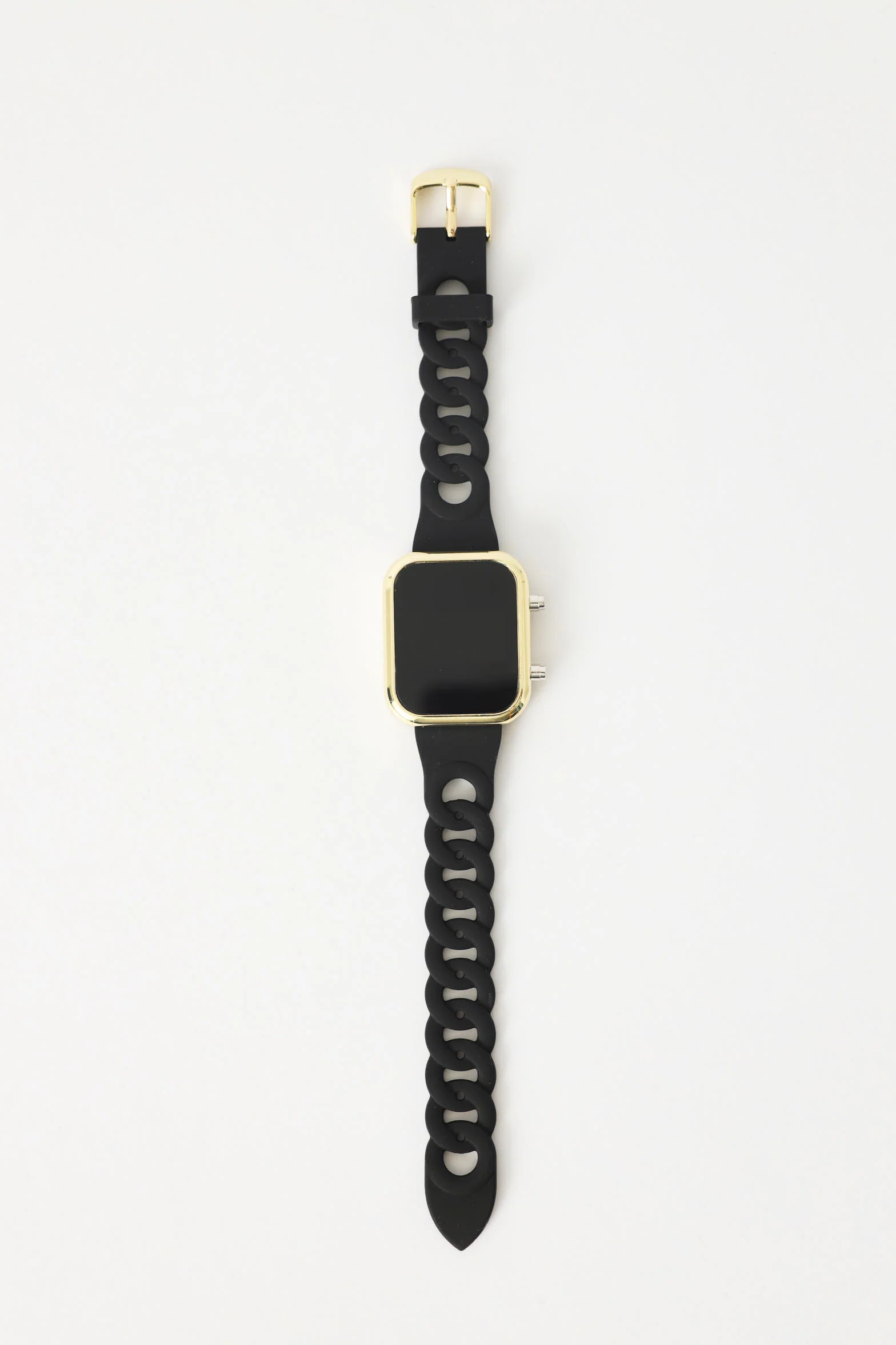 Chain Strap Digital Watch - Black/Gold