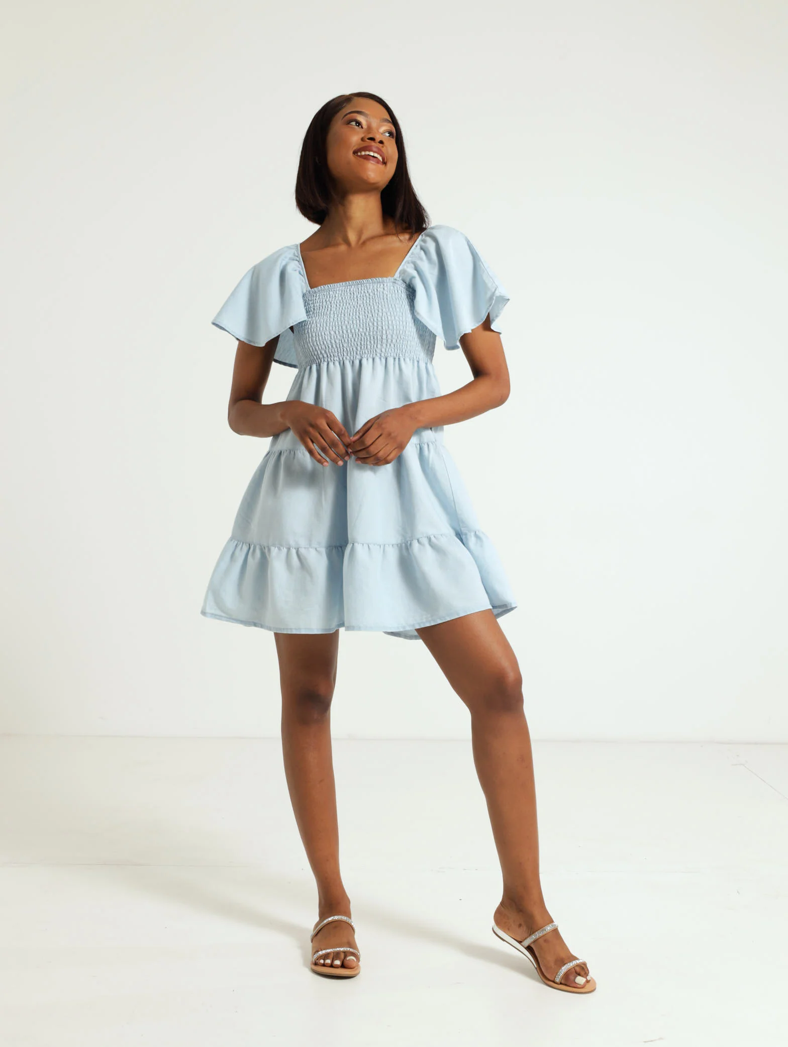 Chambray Elastic Detail Dress - Image 5