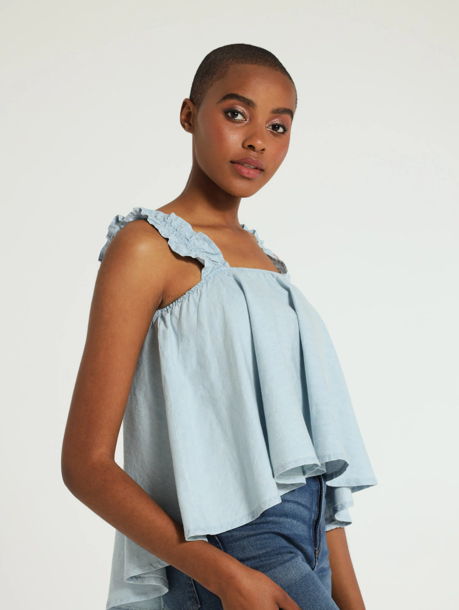 Chambray Elastic Strap Cami - Image 2