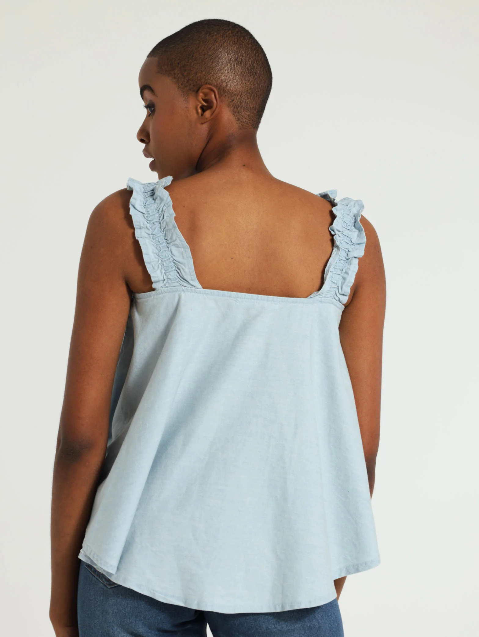 Chambray Elastic Strap Cami - Image 3