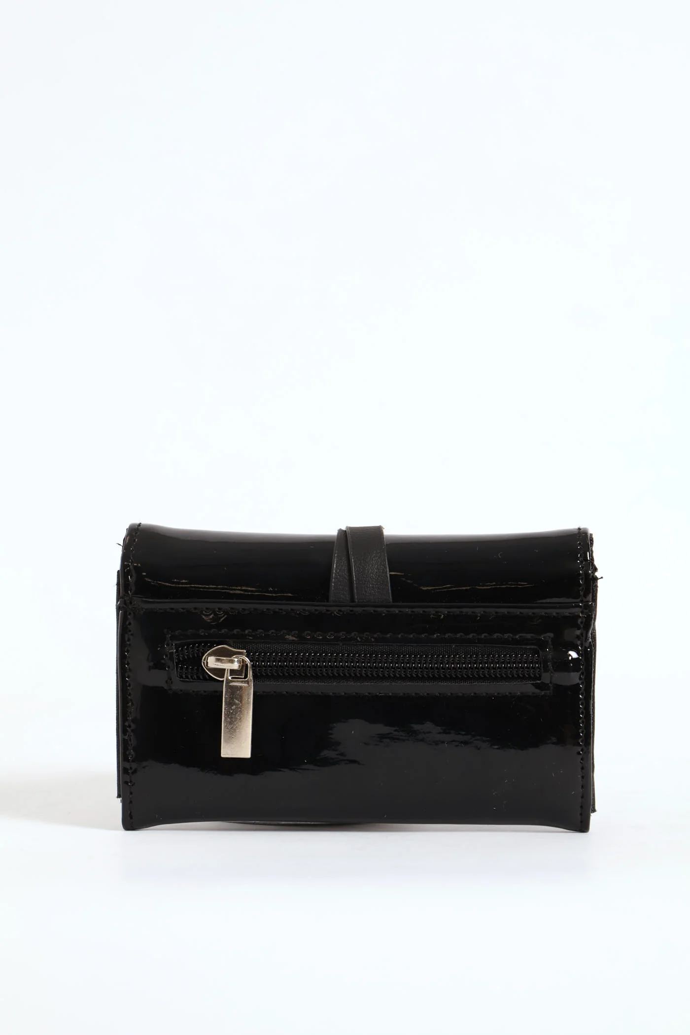 Charm Knot Detail Flapover Wallet - Black - Image 5