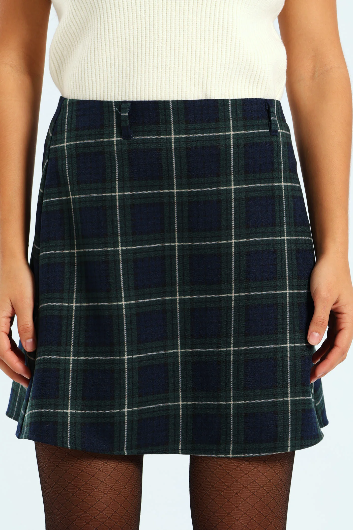 Check A Line Mini Skirt - Multi