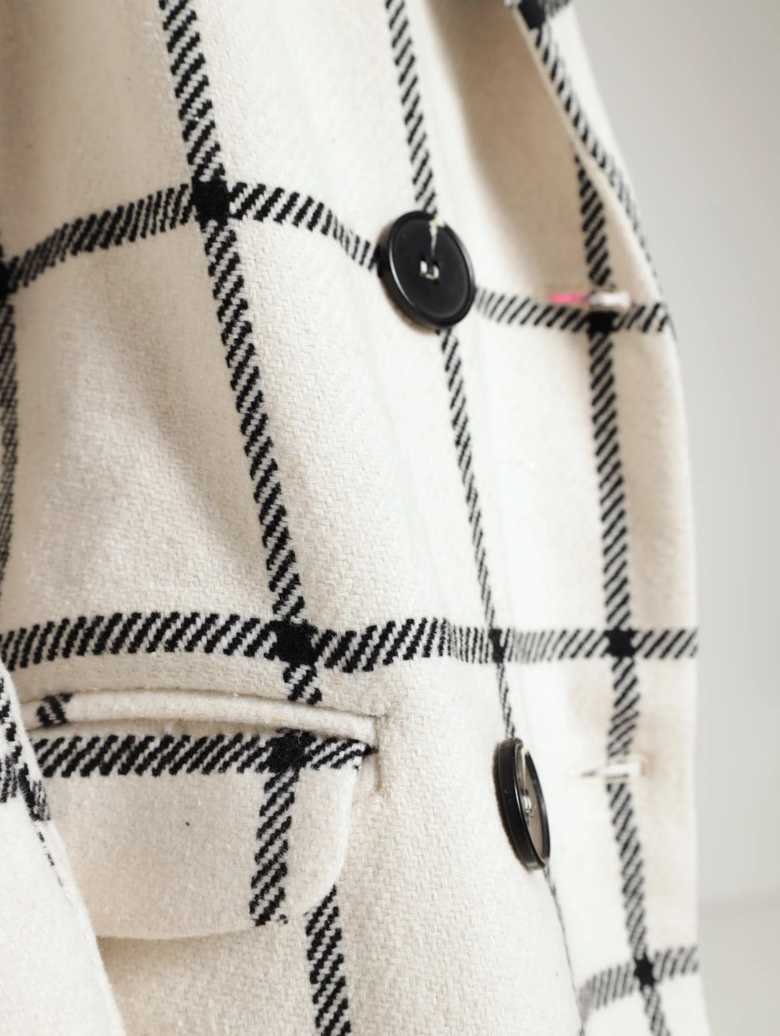 Check Double Breast Coat - Image 6