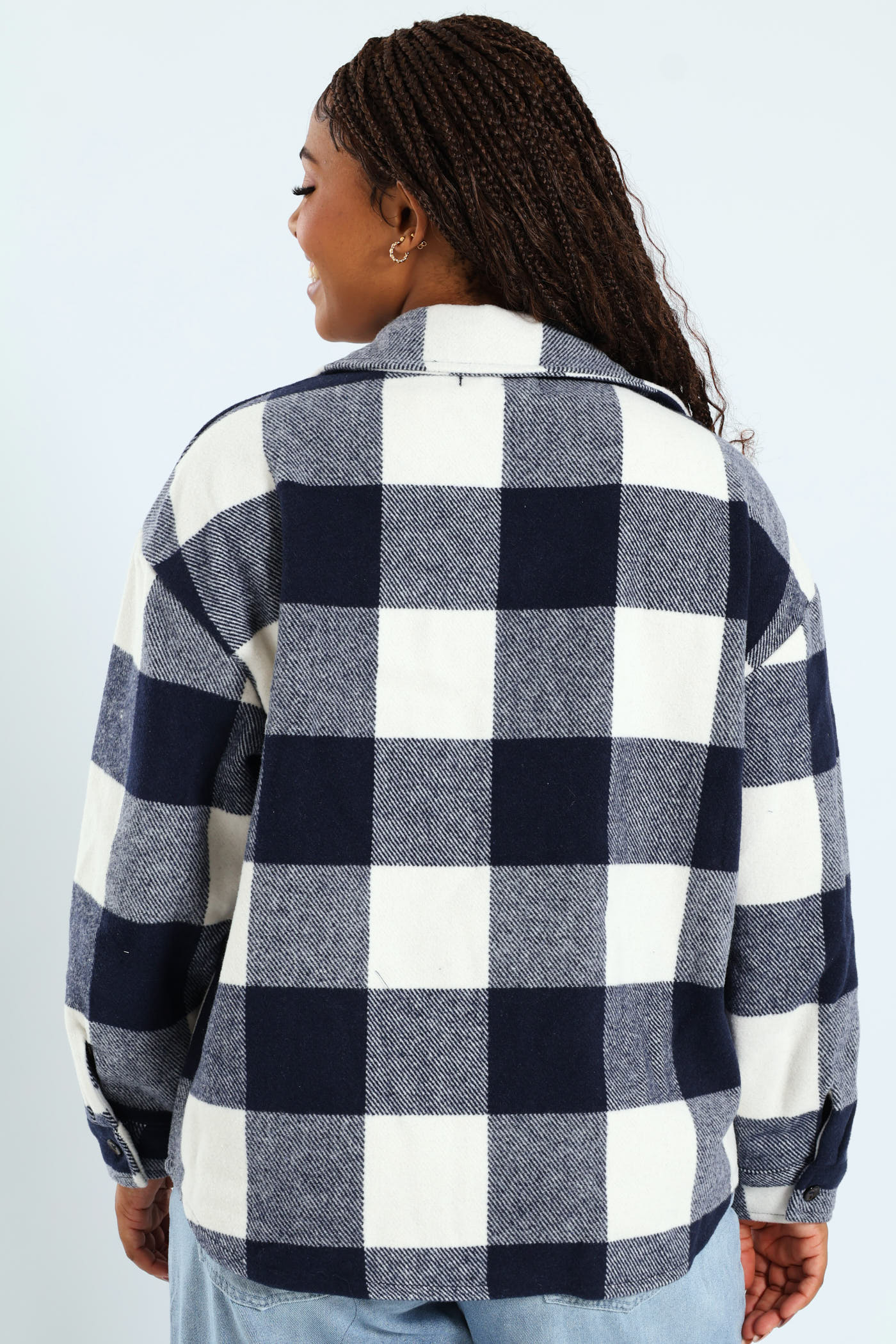 Check Melton Shacket - Multi - Image 3