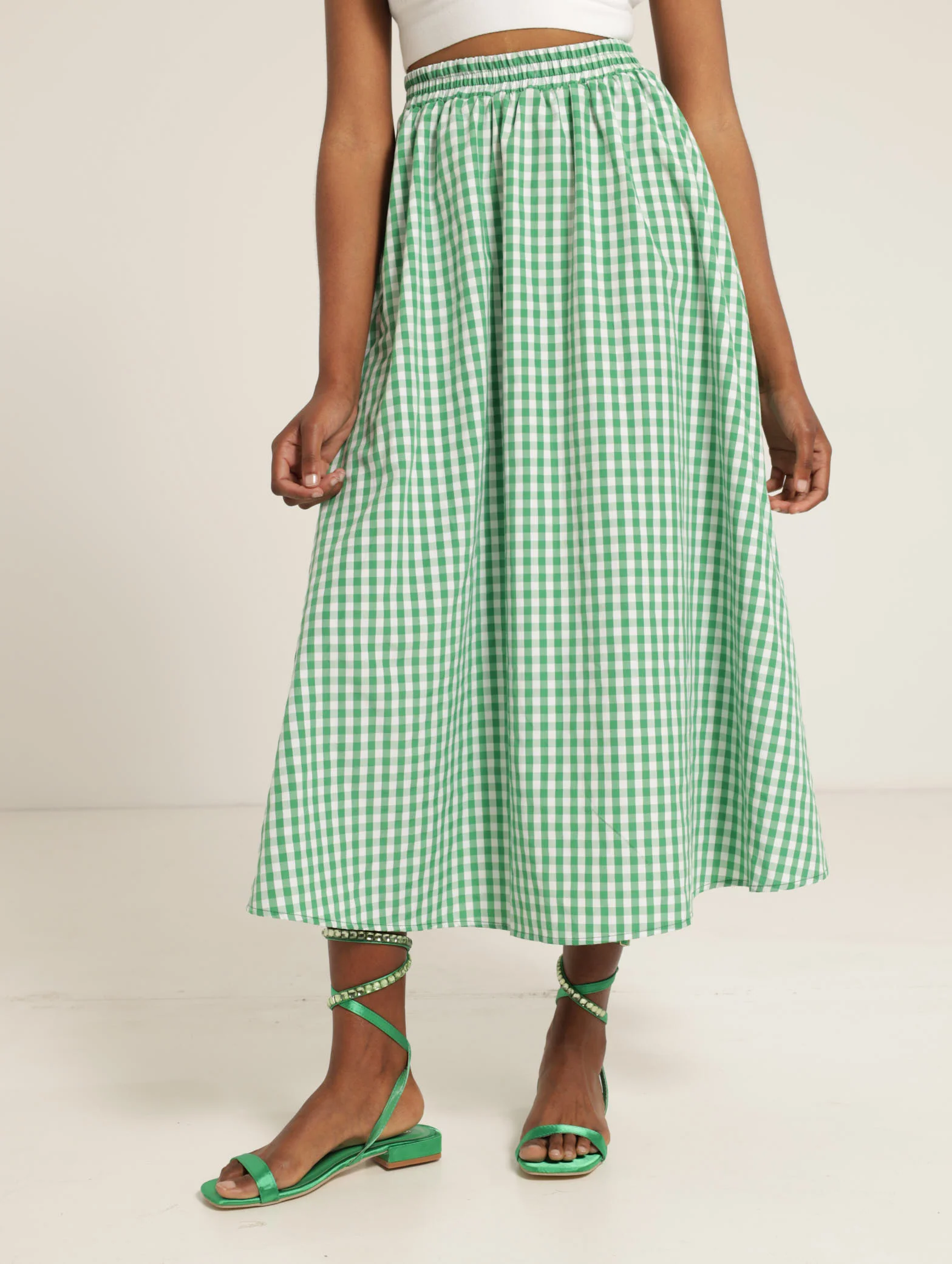 Check Midi Skirt - Image 2