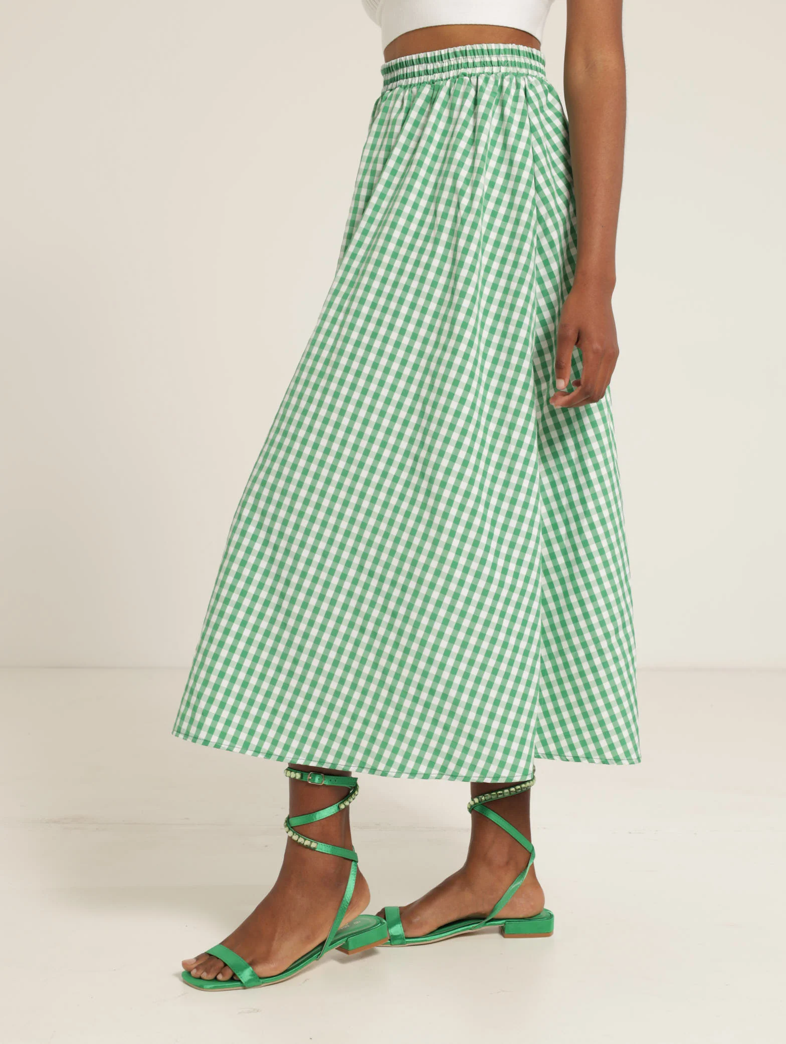 Check Midi Skirt - Image 4