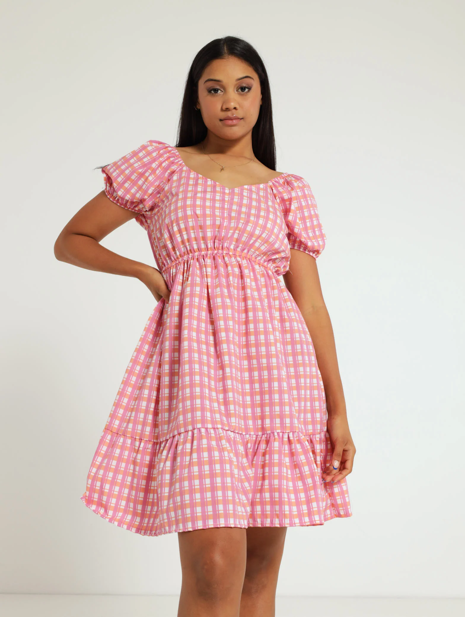 Check Poplin Dress - Image 3