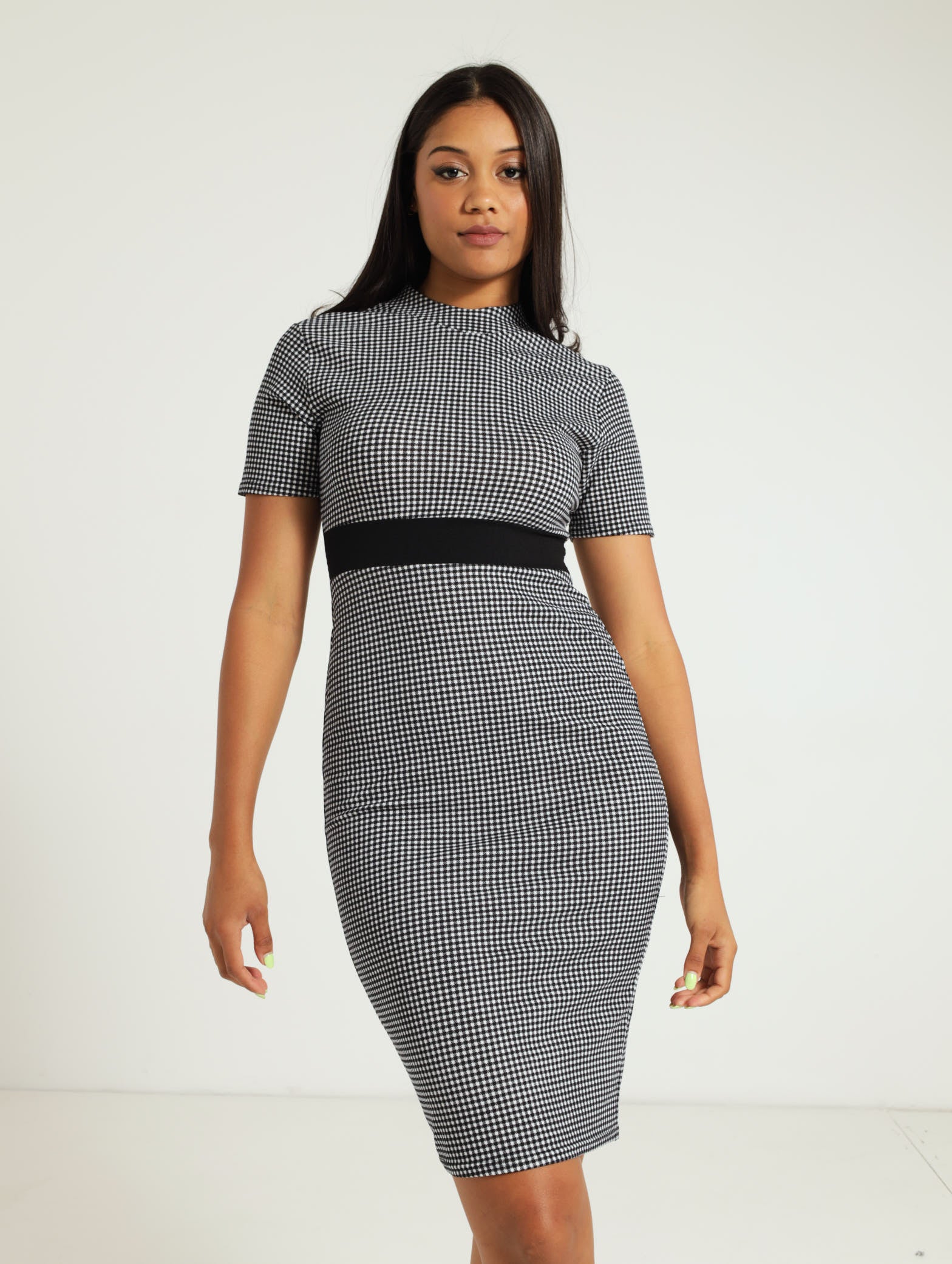 Checked Bodycon Dress