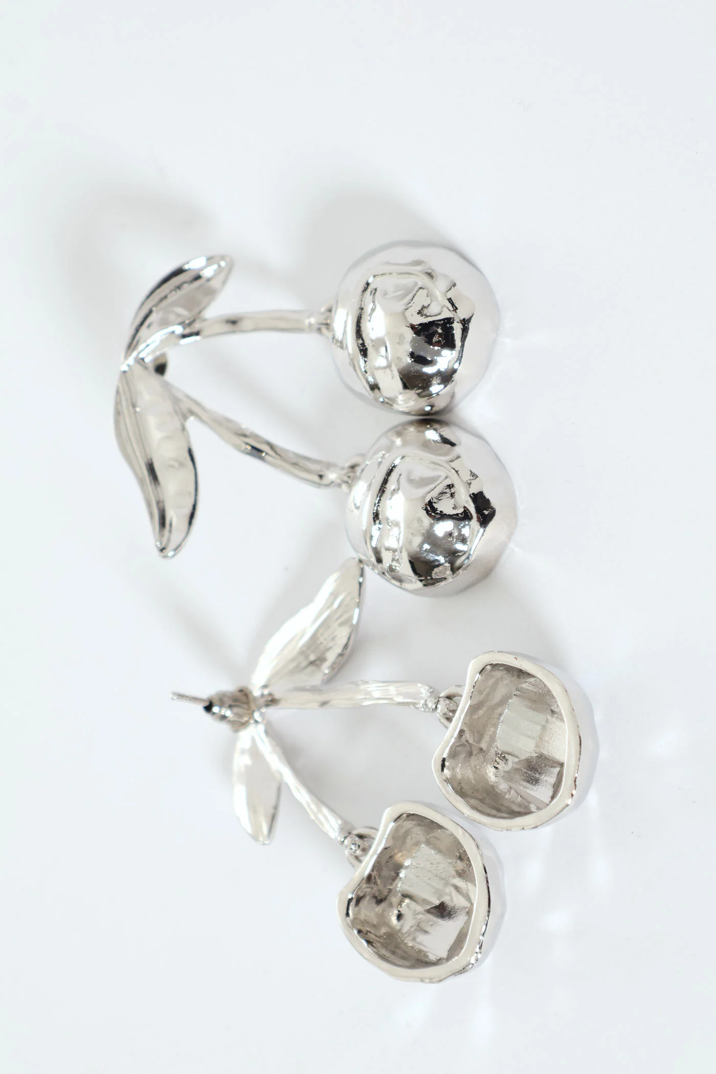 Cherry Statement Earrings - Silver - Image 2
