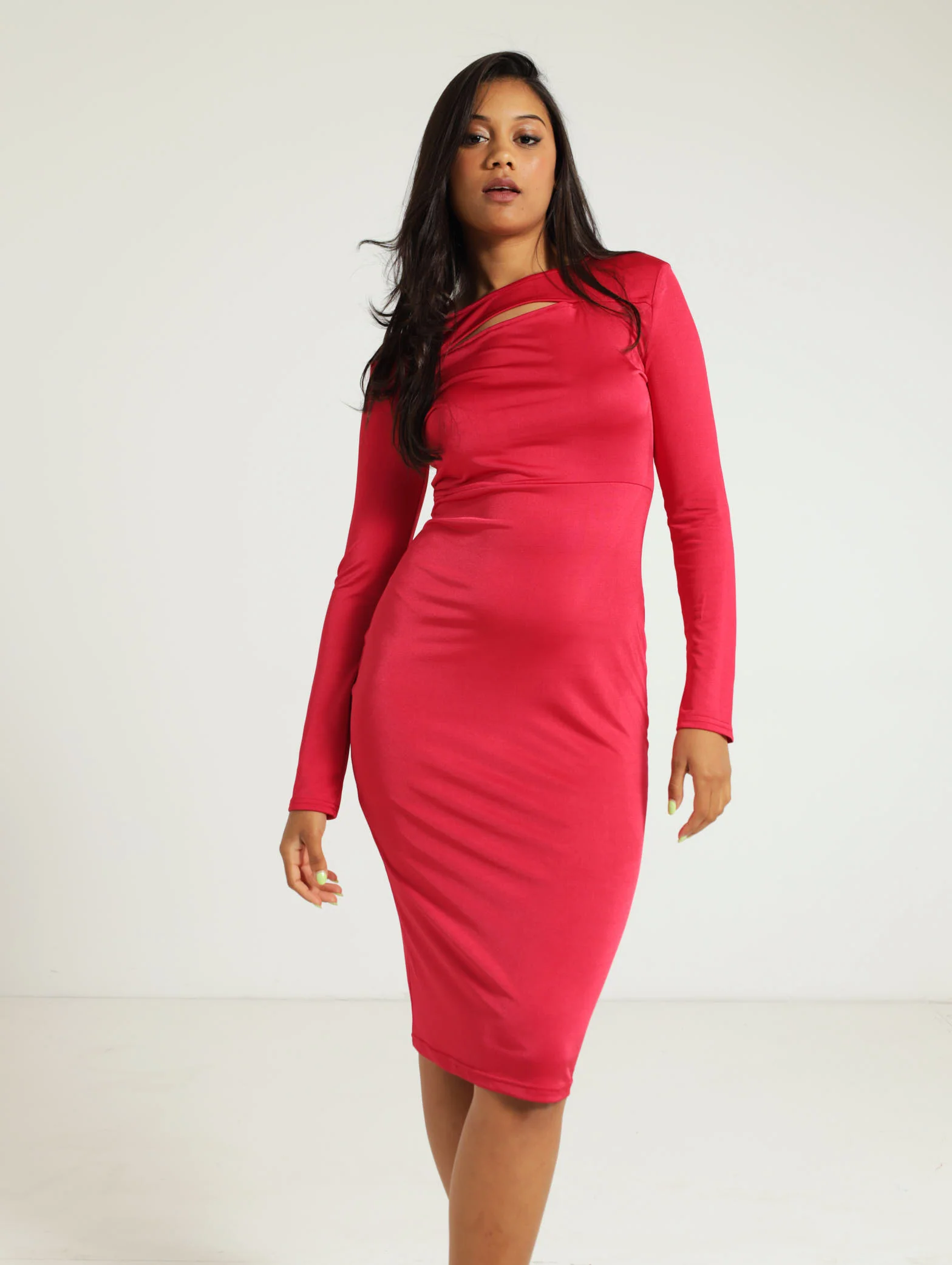 Chest Cut Out Side Guaged Dress