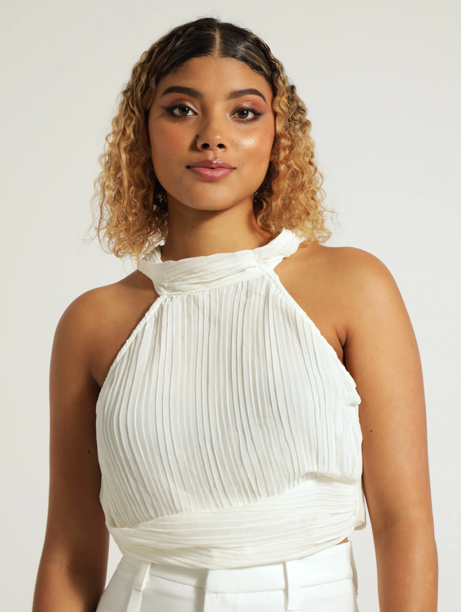 Chiffon Banded Halter Top