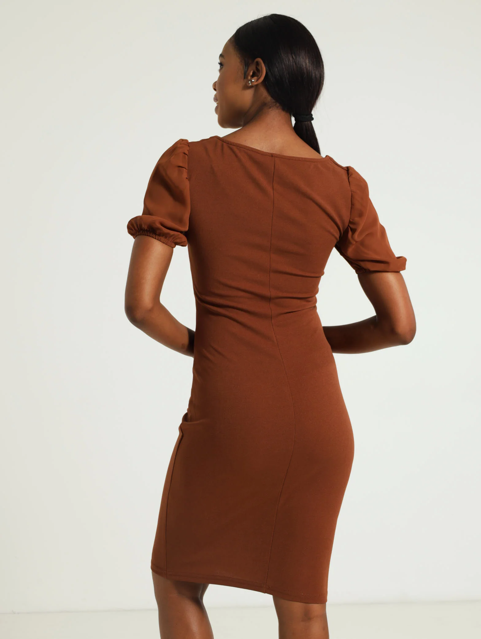 Chiffon Panel Bodycon Dress - Image 3