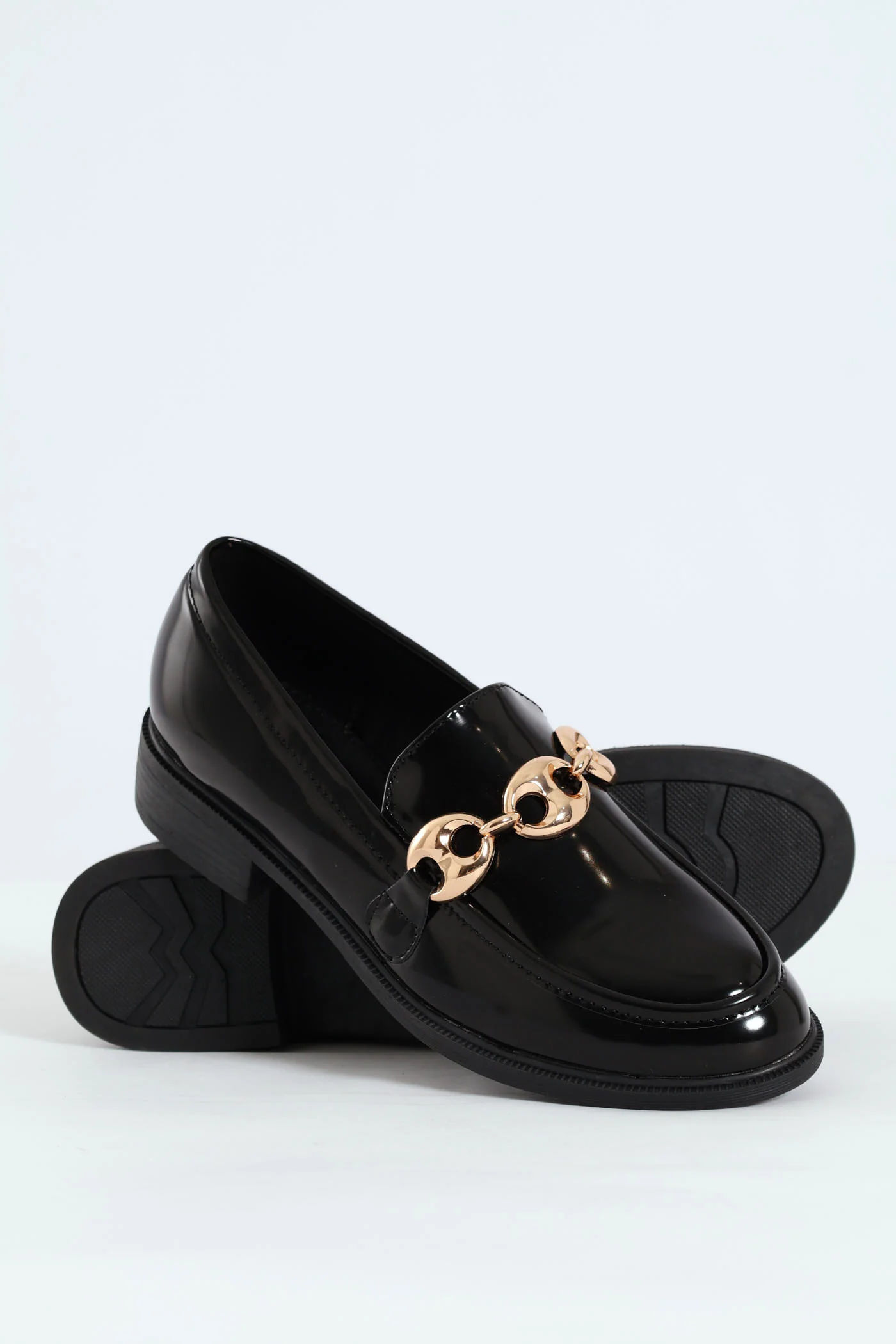 Chunky 3 Link Trim Loafer - Black - Image 2