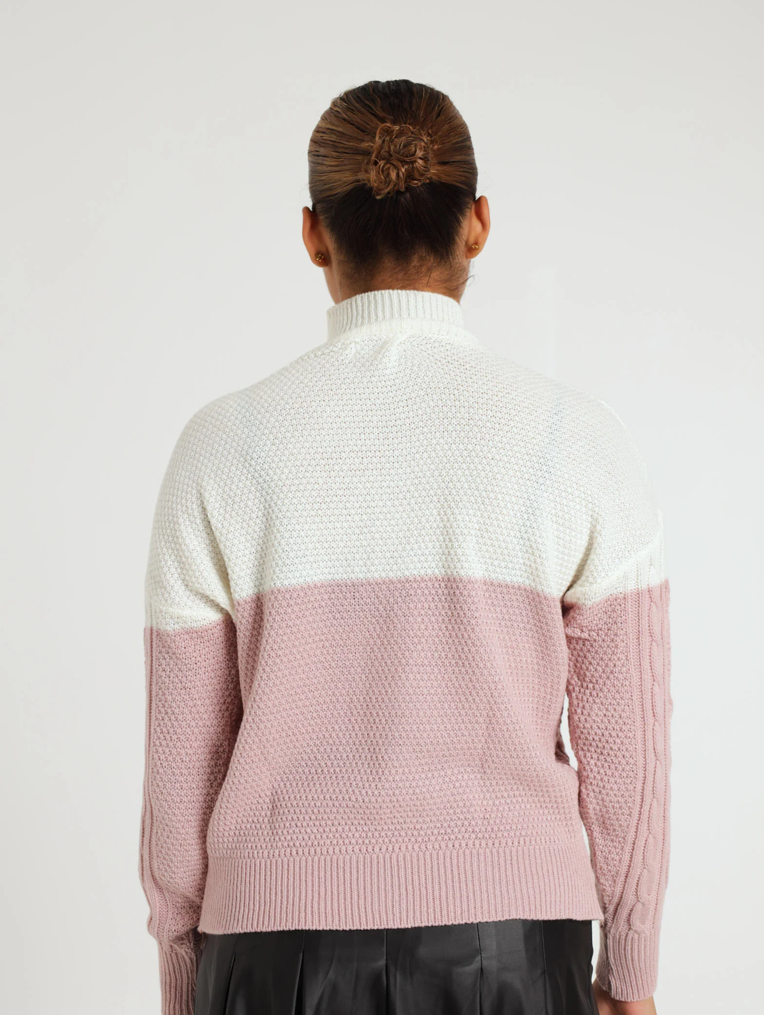 Chunky Cable Colourblock Sweater - Image 3