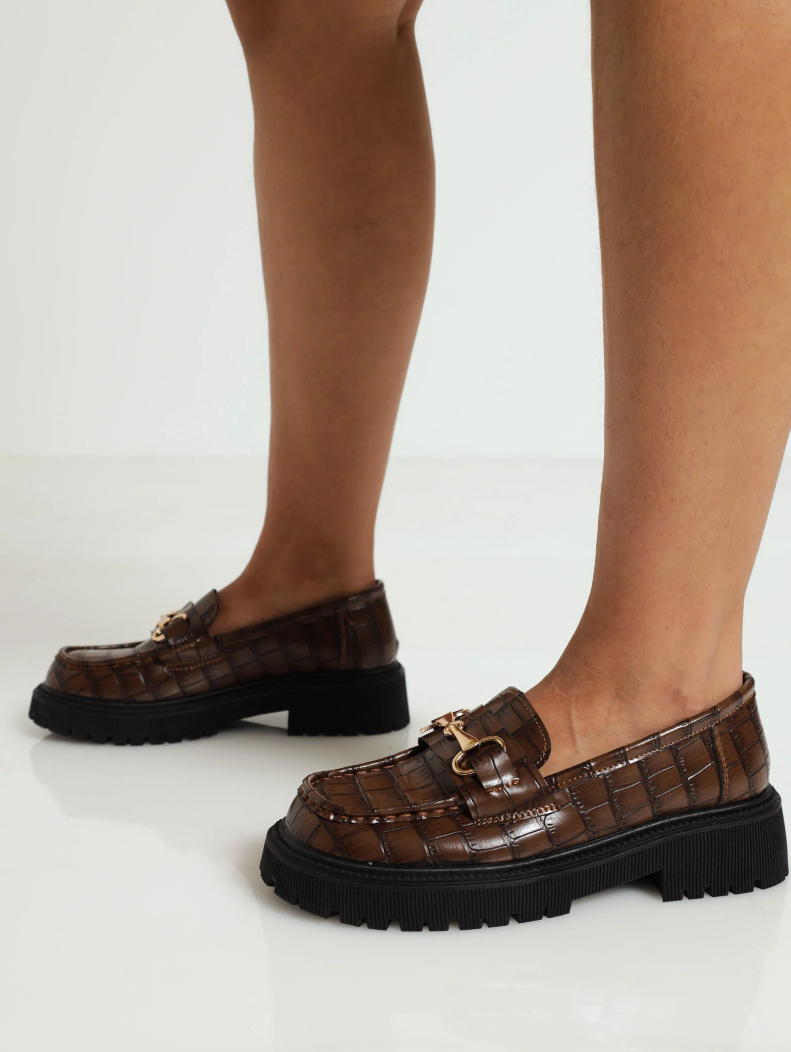 Burnished Croc Chunky Loafer - Image 2