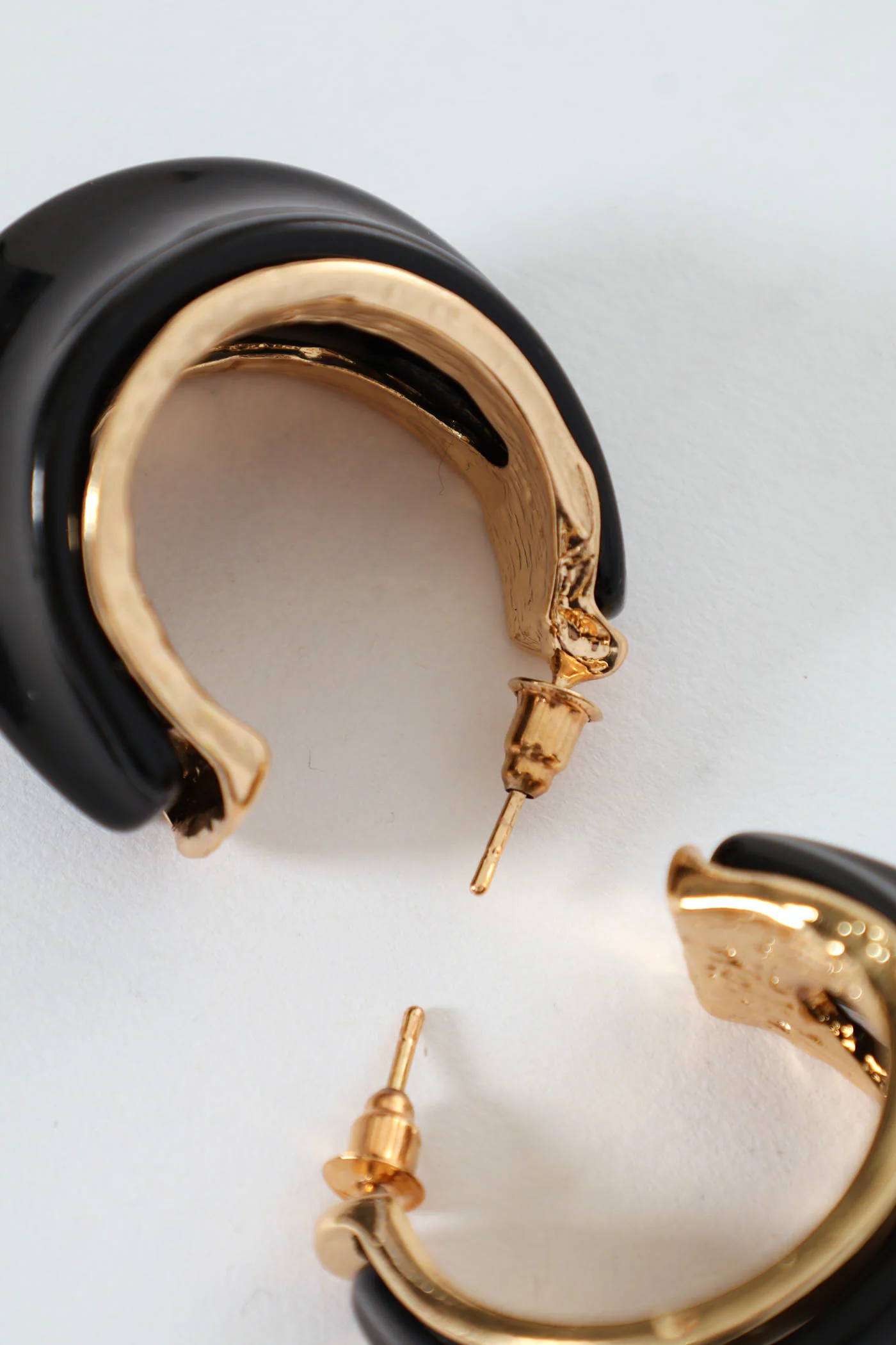 Chunky Perspex Hoop Earrings - Black - Image 3