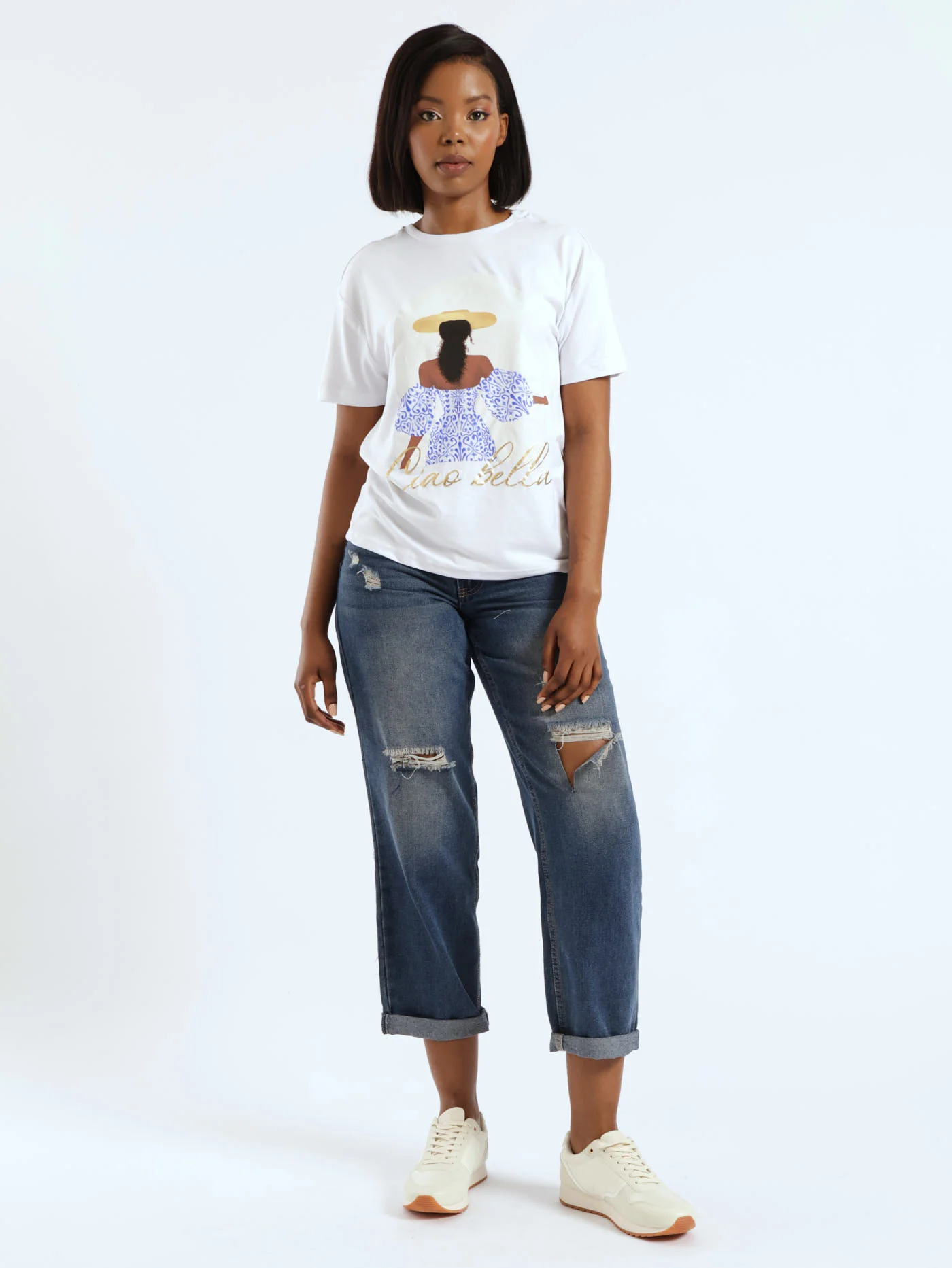 Ciao Bella Screen Tee - White - Image 3