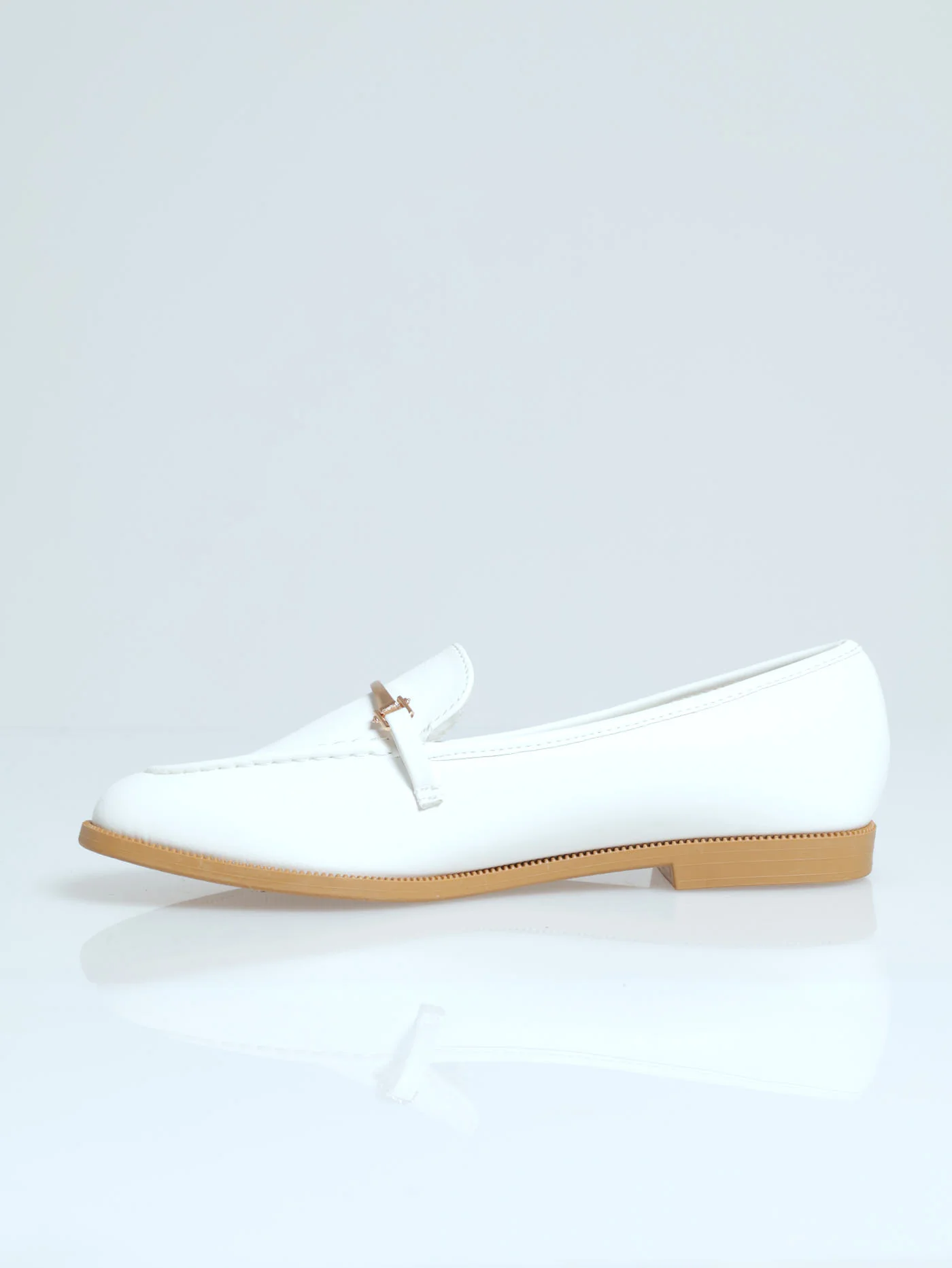 Classic Loafer With Dainty Straight Trim - White - Image 2
