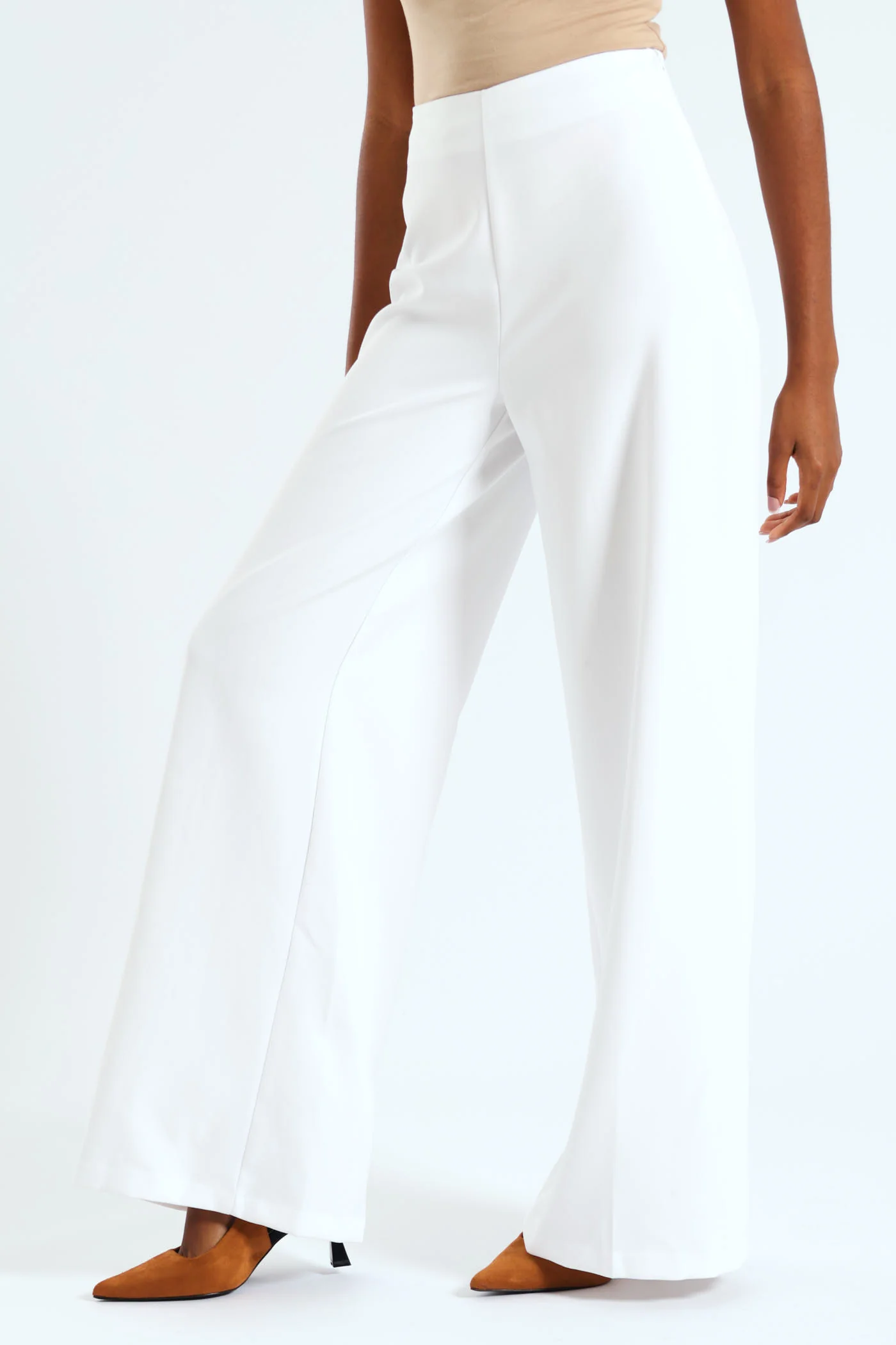 Classic Wide Leg Pant - White - Image 2