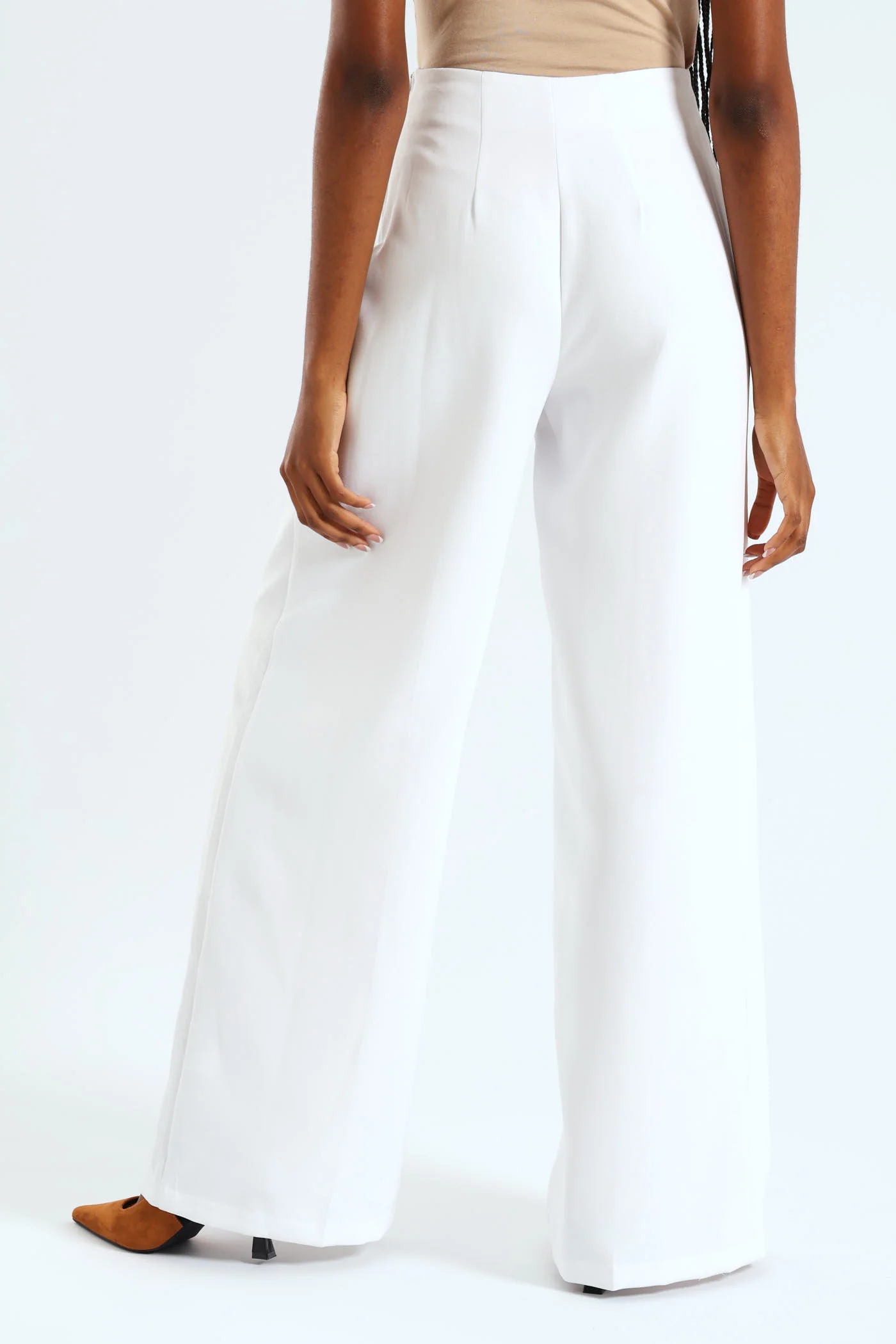Classic Wide Leg Pant - White - Image 3