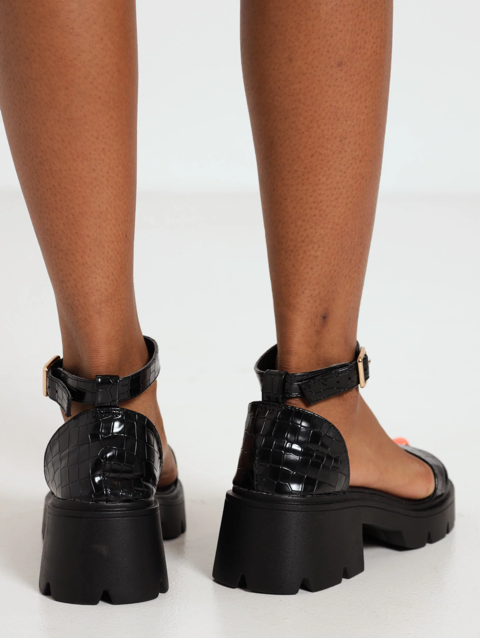Cleated Platform Block Heel With Ankle Strap - Image 2