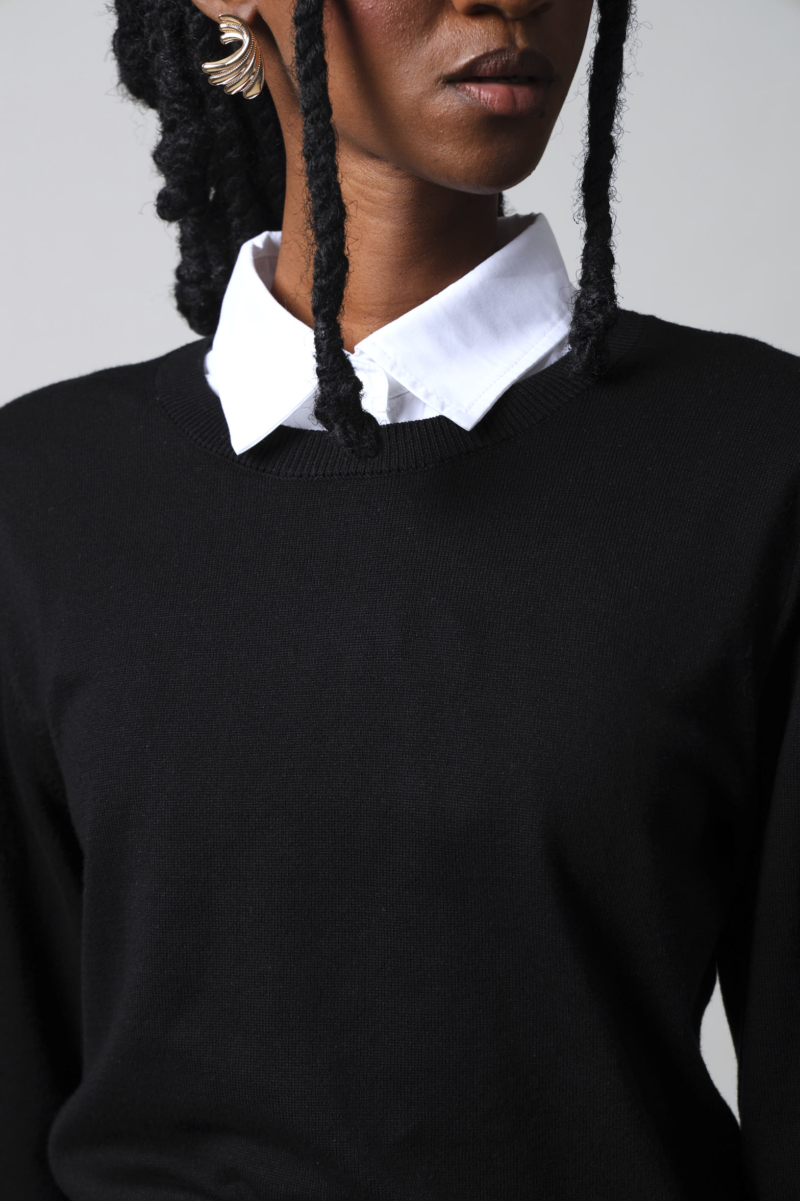Collared Knitwear - Black - Image 5