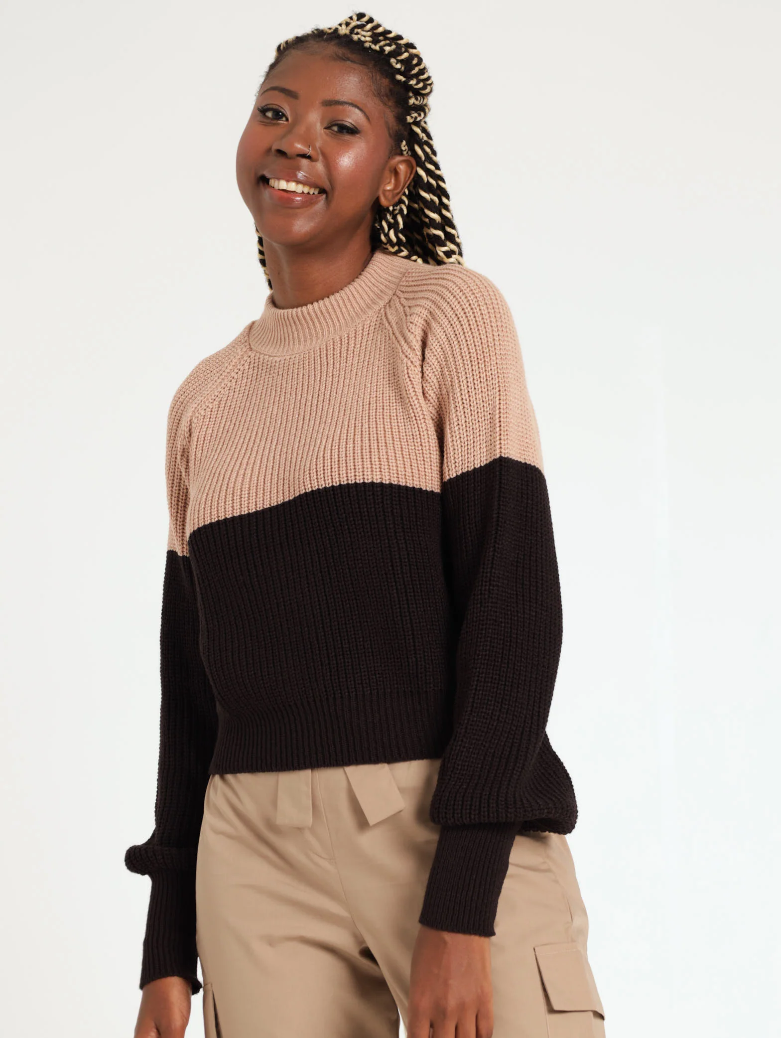 Colourblock Pullover - Black