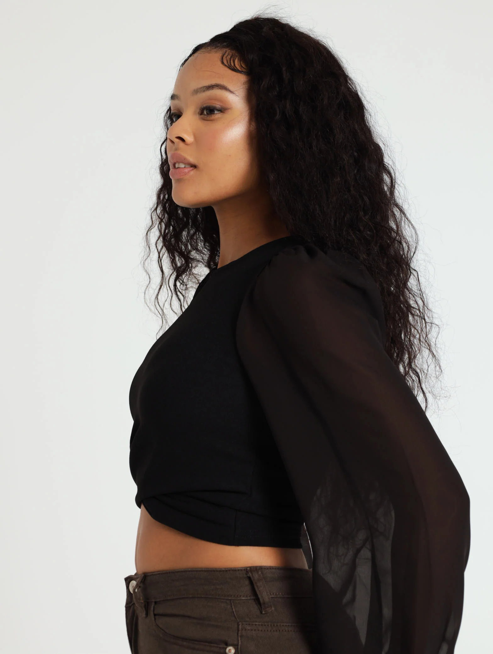 Combo Twist Front Fancy Chiffon Top - Image 3