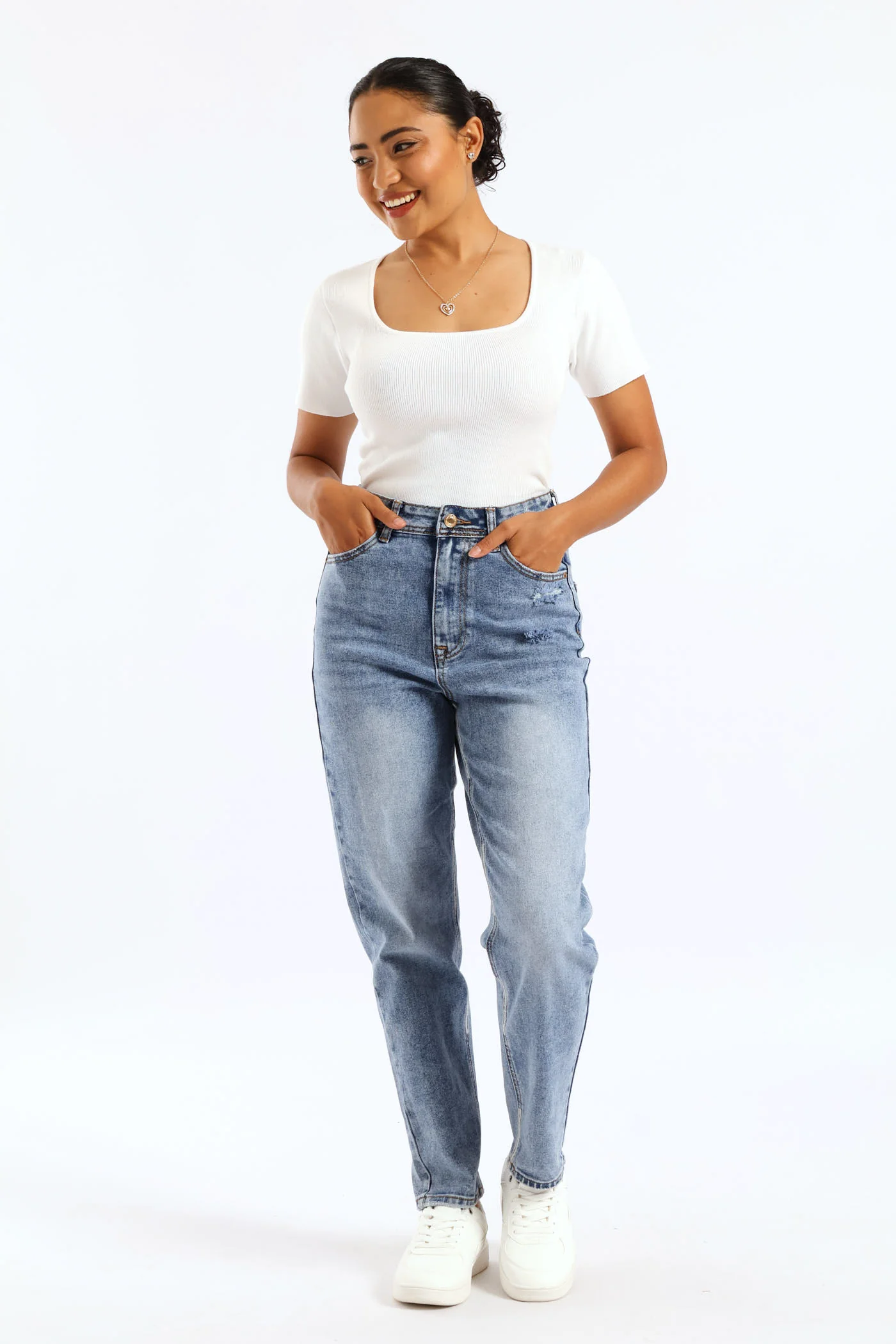 Comfort Mom Fit Jean - Stonewash - Image 2