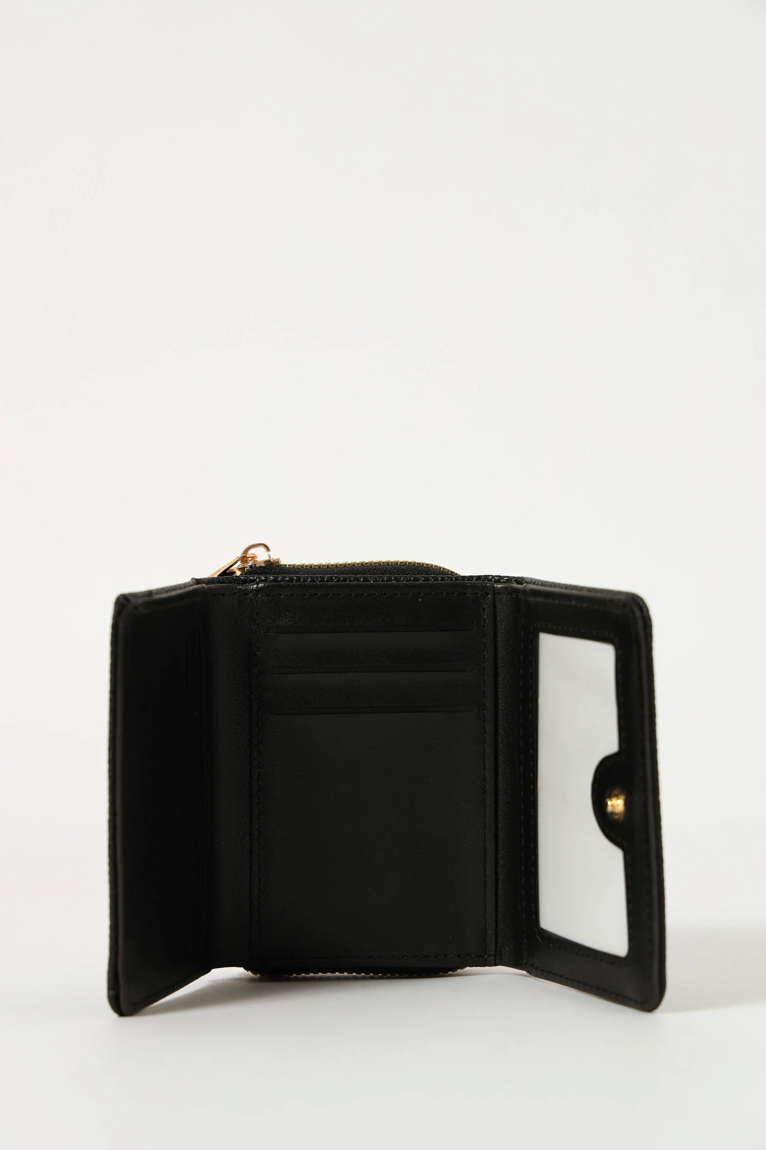Compartment Zip Through Wallet - Black - Image 2